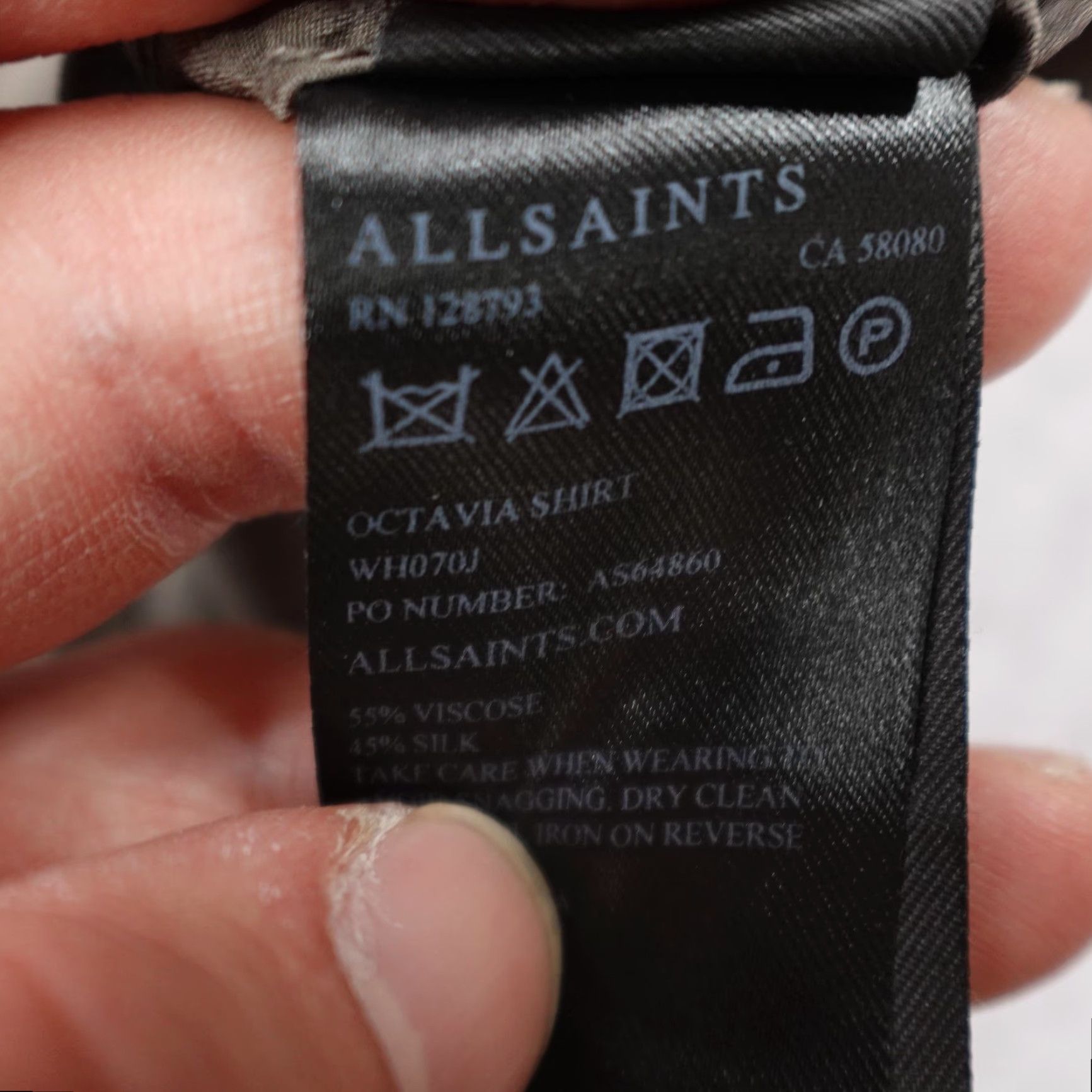 Allsaints All Saints Shirt Womens 6 Gray Octavia Silk Blend Snap Front Lightweight Top Size M / US 6-8 / IT 42-44 - 6 Thumbnail