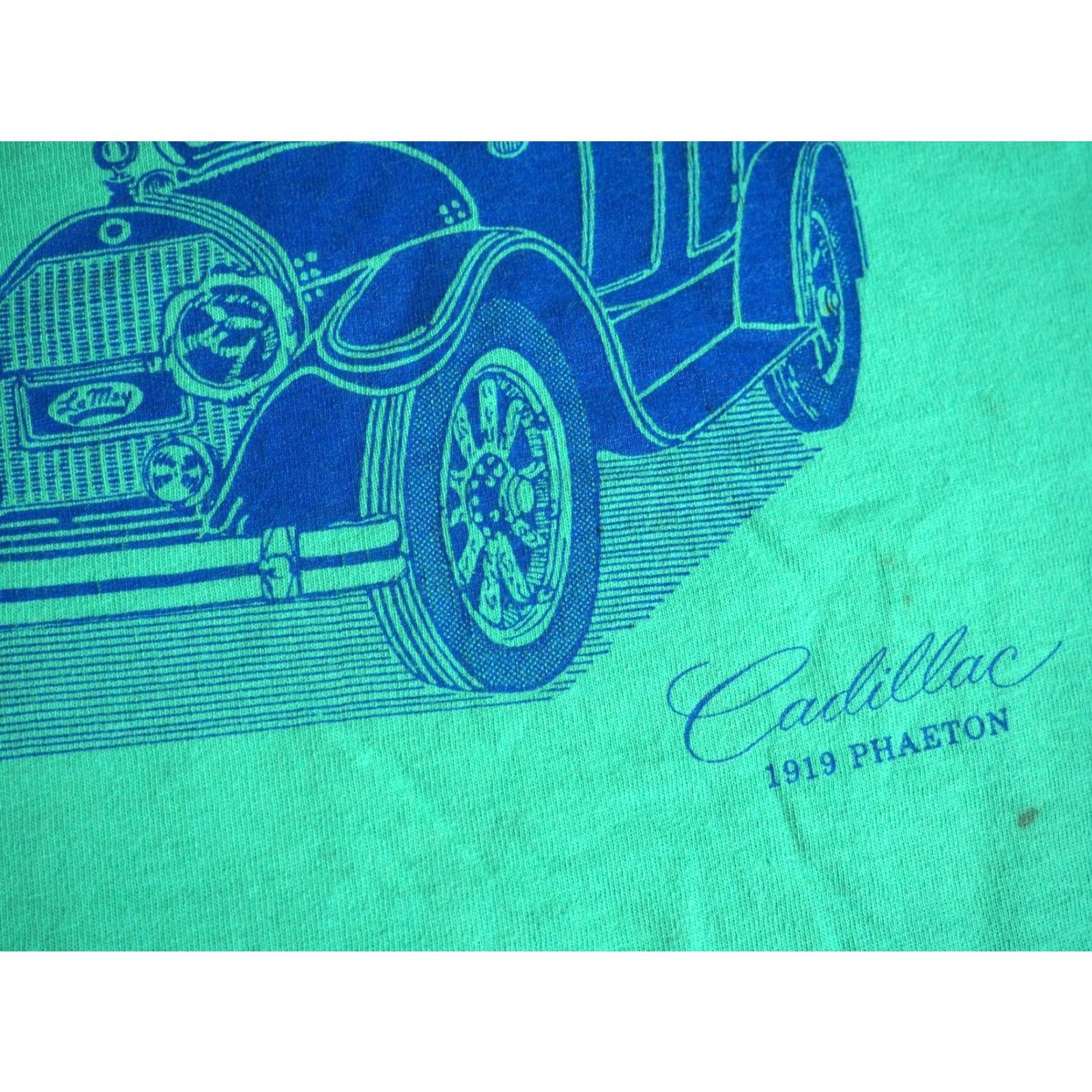 Vintage VTG 80s Oneita Cadillac Praeton USA Faded Teal Car Show Pocket Tee T-Shirt Men L Size US L / EU 52-54 / 3 - 7 Thumbnail