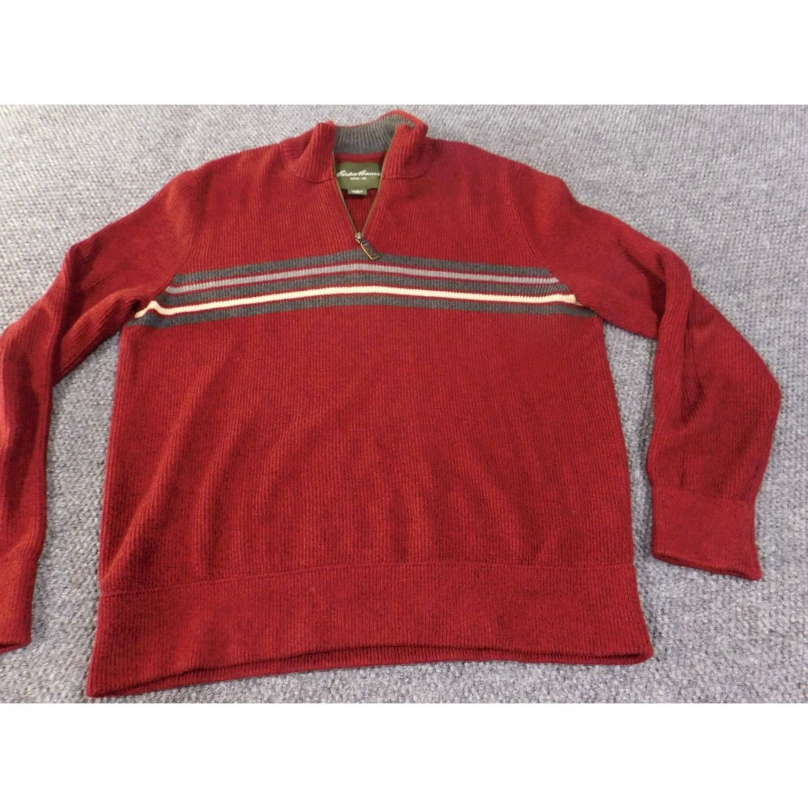 Eddie Bauer VINTAGE Eddie Bauer Sweater Mens XL Half Zip Pullover Striped Classic Knit Size US XL / EU 56 / 4 - 4 Thumbnail