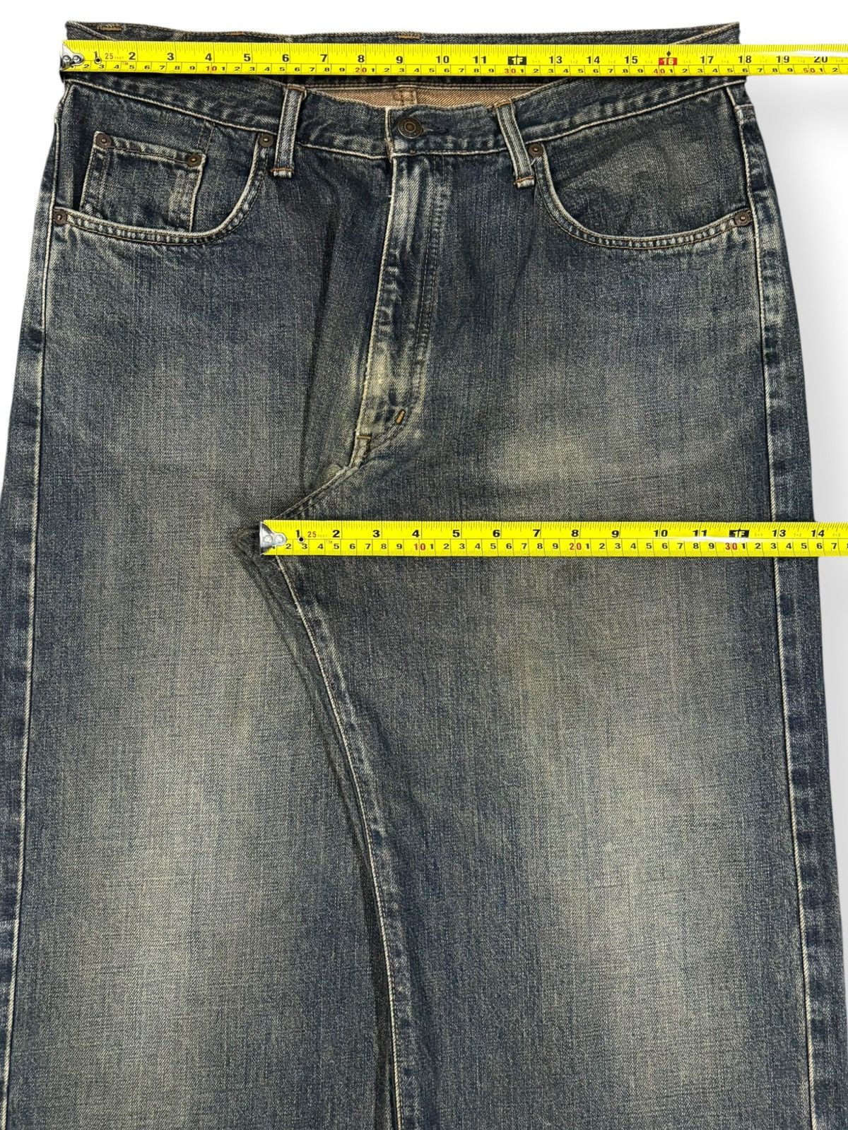 Edwin Vintage Y2K Edwin 405 Indigo Mud Wash Baggy Distressed Jeans Size US 36 / EU 52 - 14 Thumbnail