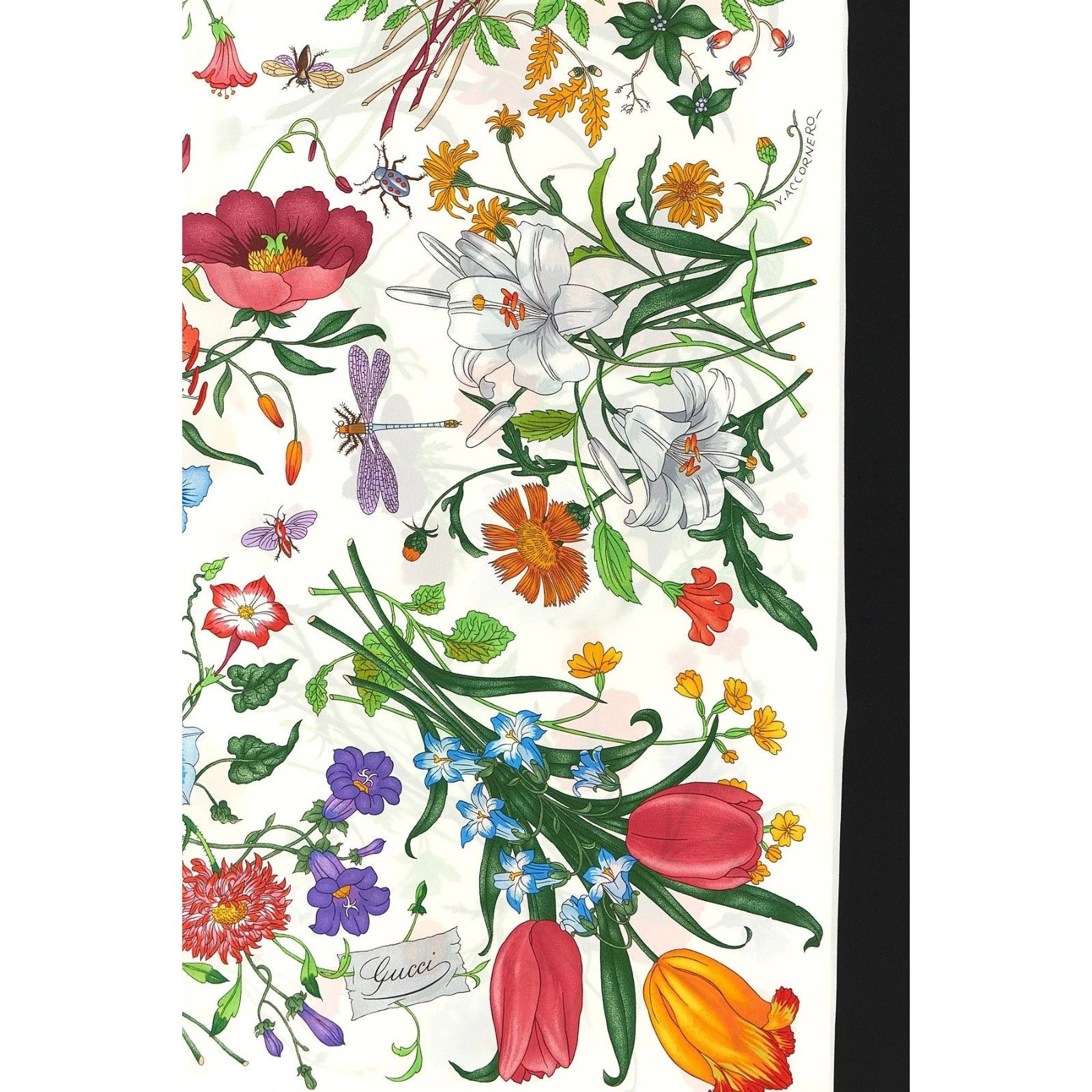 Gucci GUCCI Flora Flower Silk Scarf New & Authentic Size ONE SIZE - 3 Thumbnail