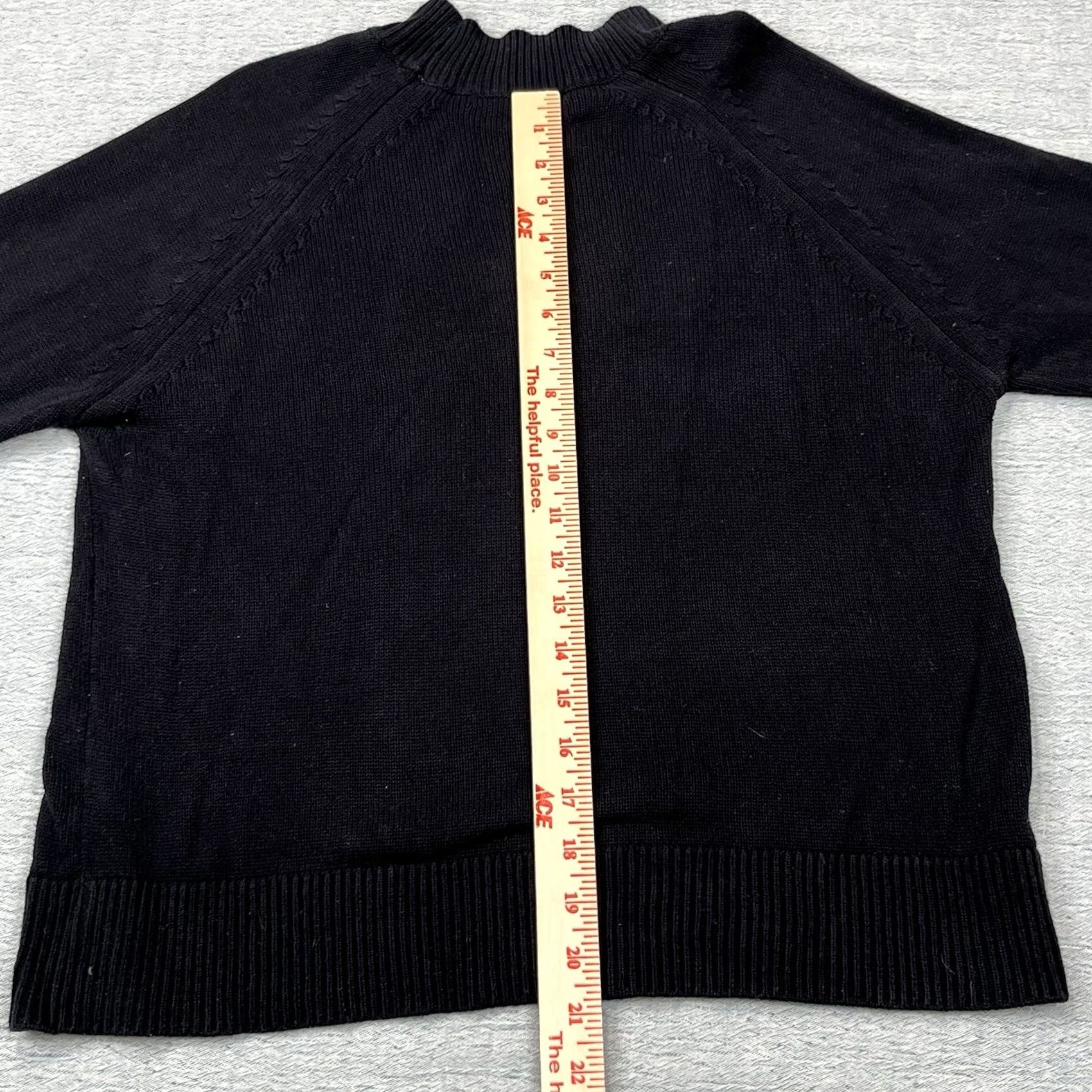 Quince VINTAGE Quince Sweater Womens XS Black Fisherman Knit Organic Cotton Size XS / US 0-2 / IT 36-38 - 3 Thumbnail