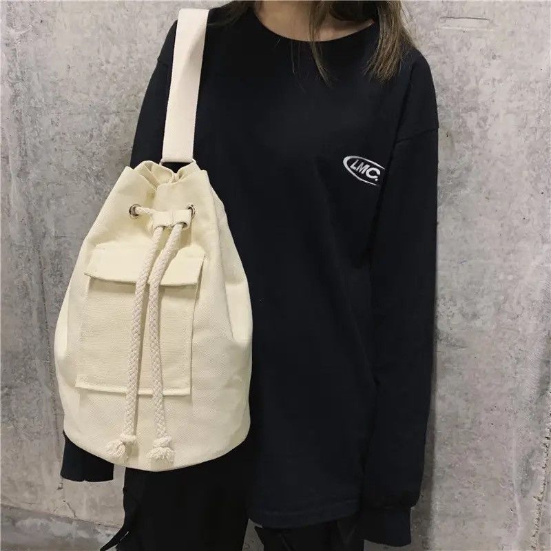 Japanese Brand Streetwear Shoulder Crossbody Bag Backpack Retro Style Size ONE SIZE - 1 Thumbnail