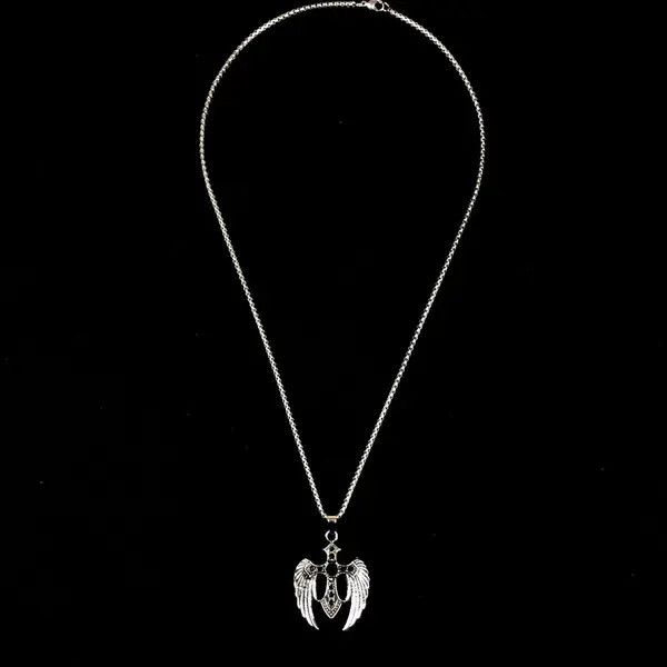 Jewelry Wings Cross Necklace Crystal Chain Punk Gothic Size ONE SIZE - 2 Thumbnail