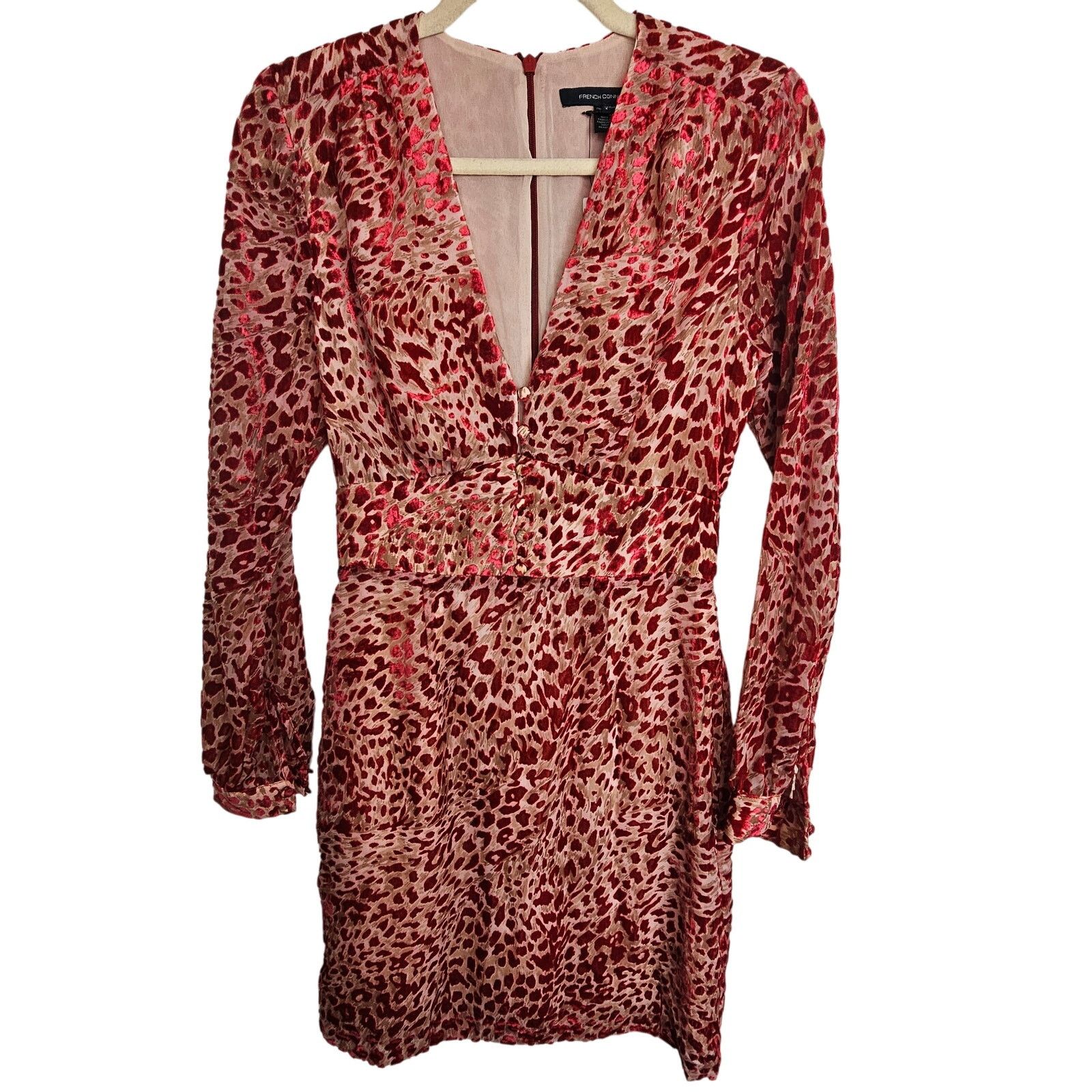 French Connection French Connection Womens Velvet Adelma Devore Leopard Print Size XS / US 0-2 / IT 36-38 - 2 Thumbnail