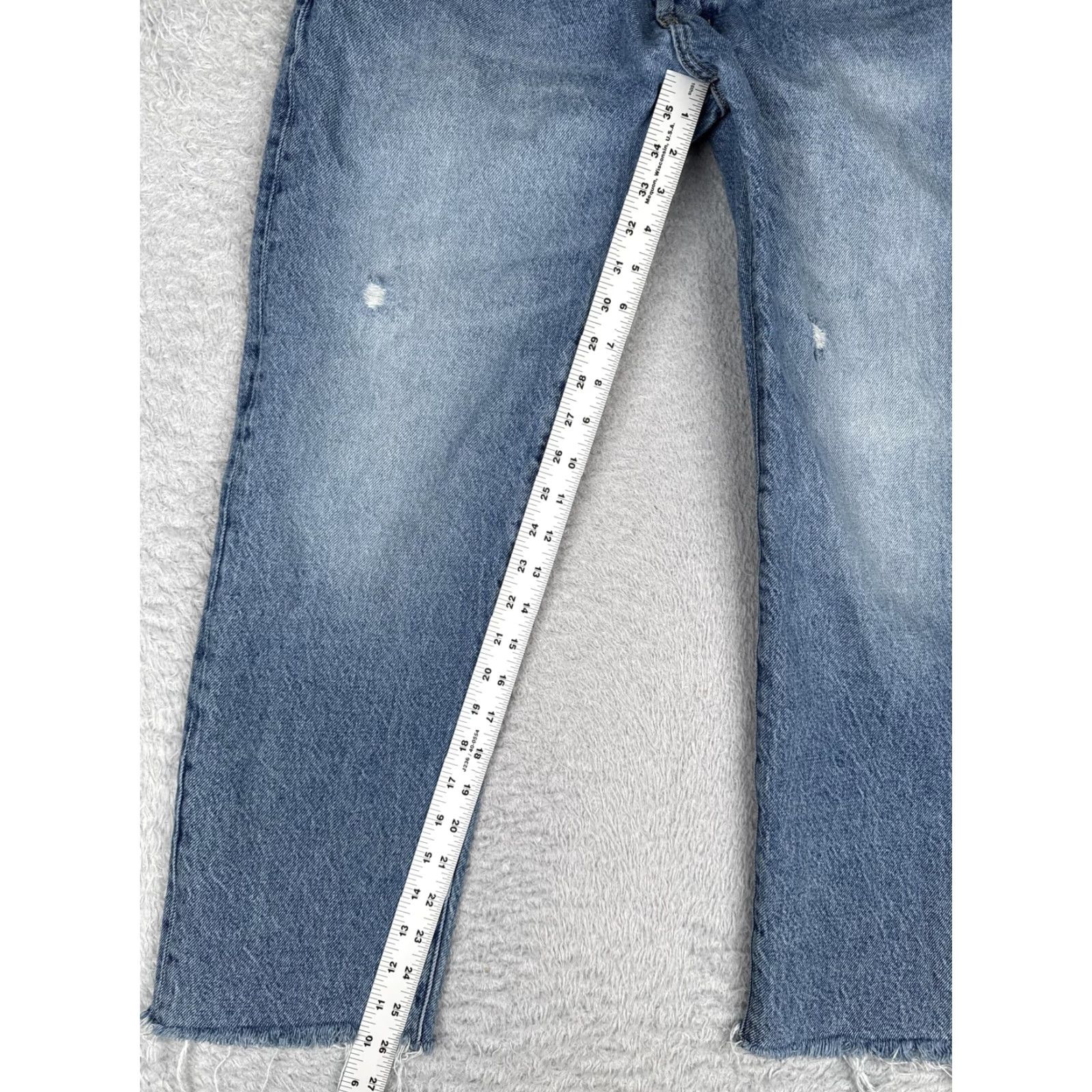 Pacsun PacSun Vintage Loose Crop Jeans Women 31x26 Button Fly Distressed Raw Hem Denim Size 24" / US 00 / IT 34 - 7 Thumbnail