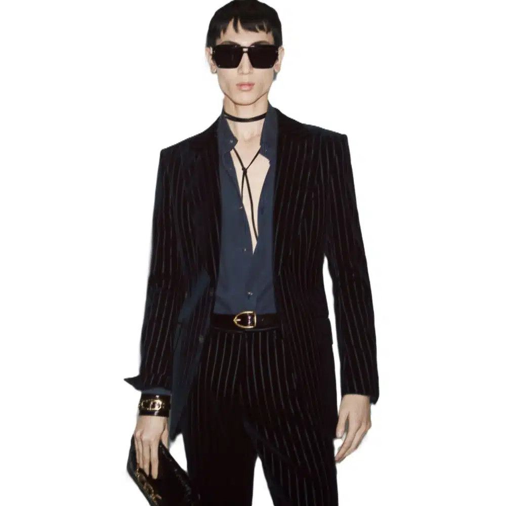 Tom Ford o1loc1c0426 JLPP01 Embossed Velvet Dyllan Jacket in Black Size US M / EU 48-50 / 2 - 3 Thumbnail