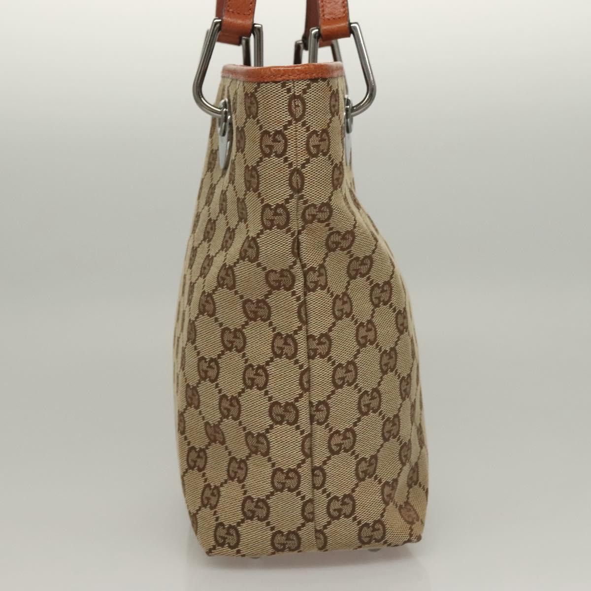 Gucci GUCCI GG Canvas Tote Bag Beige Silver Size ONE SIZE - 5 Thumbnail