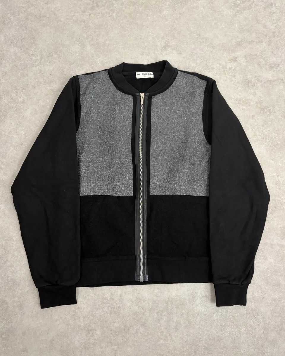 Balenciaga AW2014 Balenciaga Grey & Black Zip-up Sweater Size US S / EU 44-46 / 1 - 1 Thumbnail
