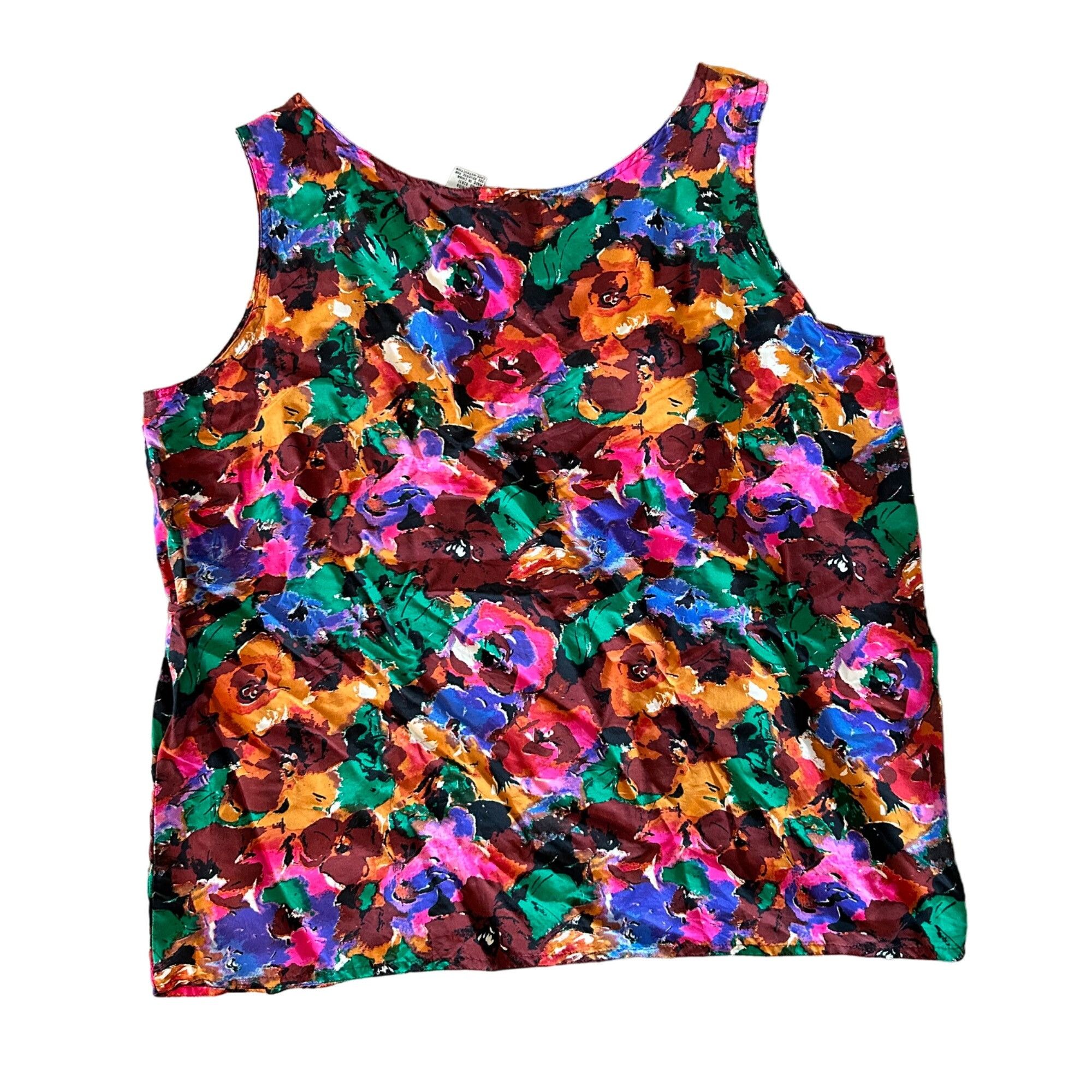 Vintage Vintage 100% Silk Novelty Floral Top 16 Size XXL / US 16-18 / IT 52-54 - 3 Thumbnail