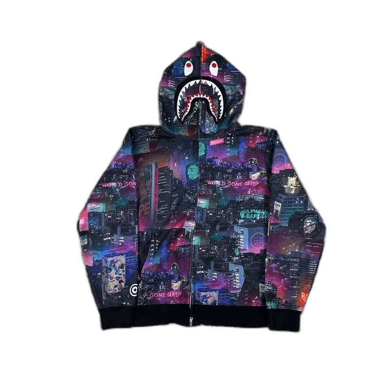 Bape Neon Tokyo Shark Hoodie Jacket