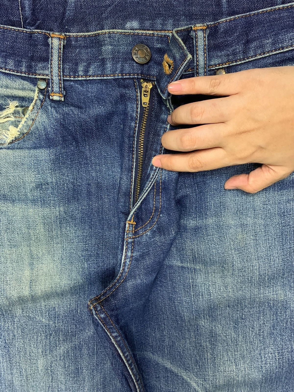 If Six Was Nine × Japanese Brand Vintage Japanese Brand Blue Wash Distressed Flare Jeans Size US 32 / EU 48 - 3 Thumbnail