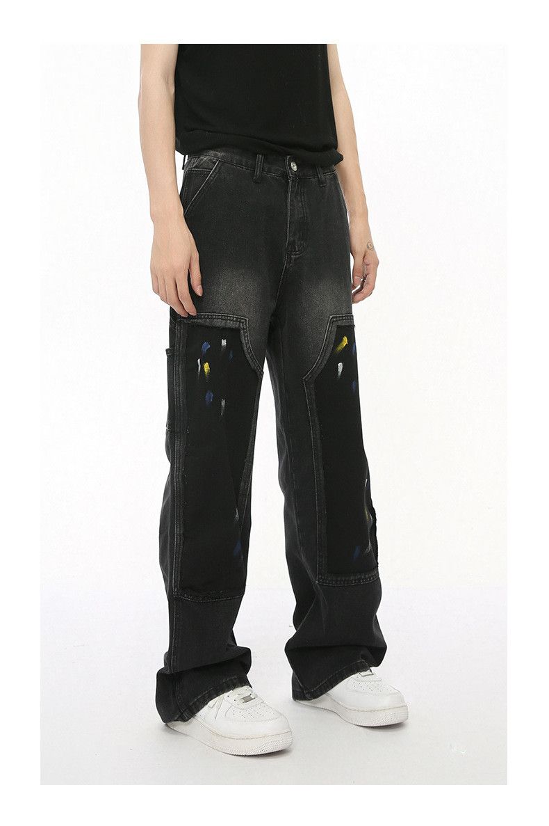 Japanese Brand × Jean Street retro graffiti patchwork design straight loose jeans Size US 32 / EU 48 - 5 Thumbnail