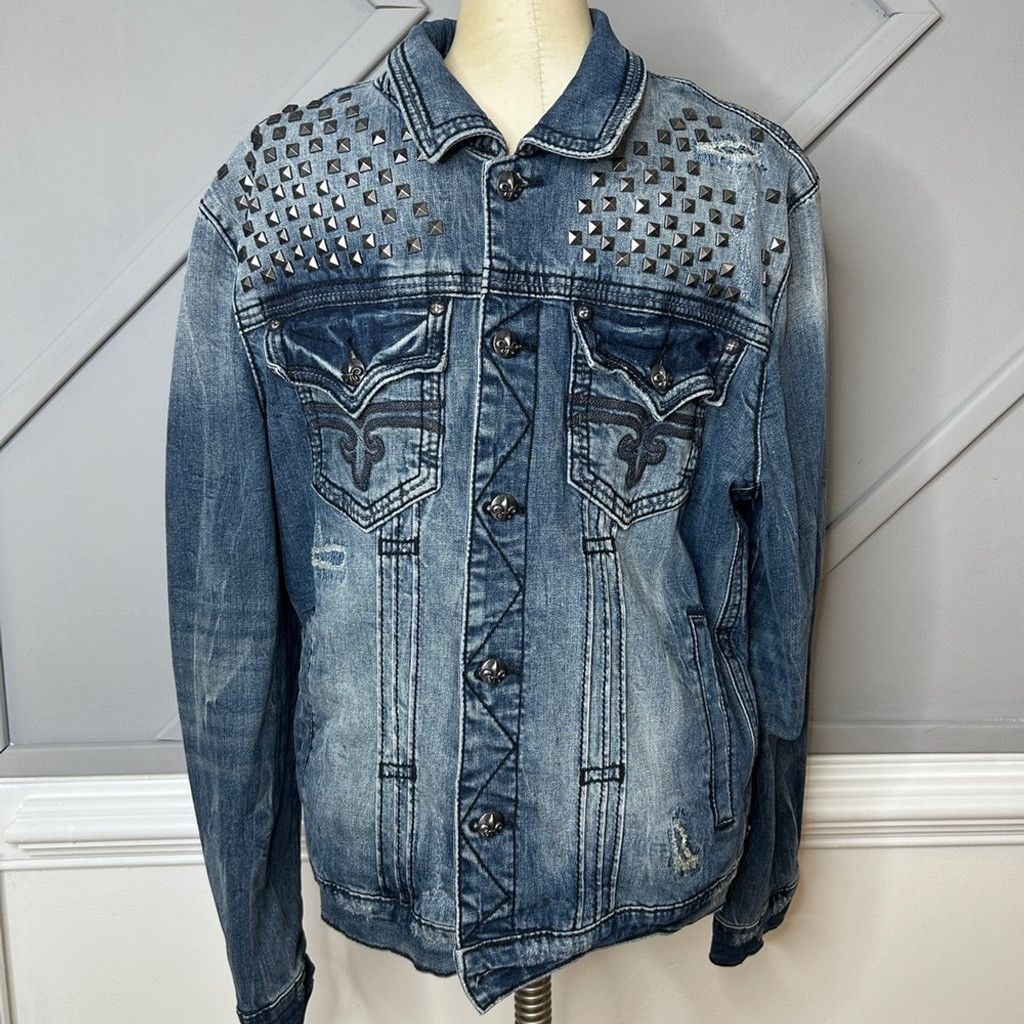 Rock Revival Rock Revival Luciano Denim Stretch Jacket Mens Size XXL Size US XXL / EU 58 / 5 - 4 Thumbnail
