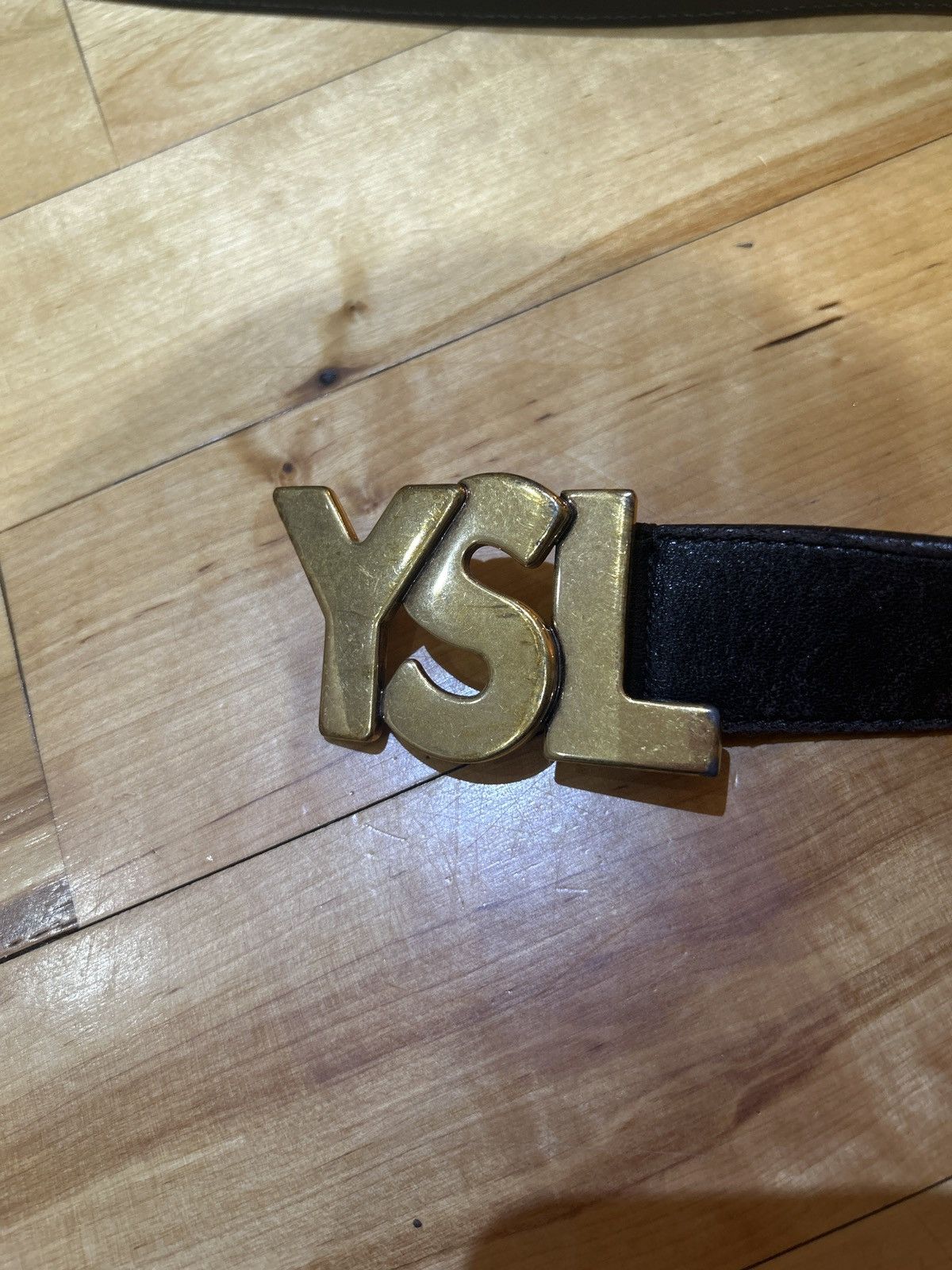 Yves Saint Laurent YSL Cassandre leather belt Size 42 - 7 Thumbnail
