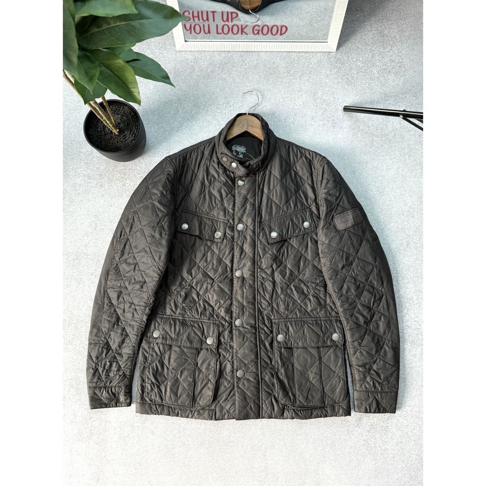 Barbour Barbour Barbour Axel Jacket Mens Quilted Gray M Motorcycle Casual Biker 90s Y2K Outdoor Designer Style Jacket Size US M / EU 48-50 / 2 - 2 Thumbnail