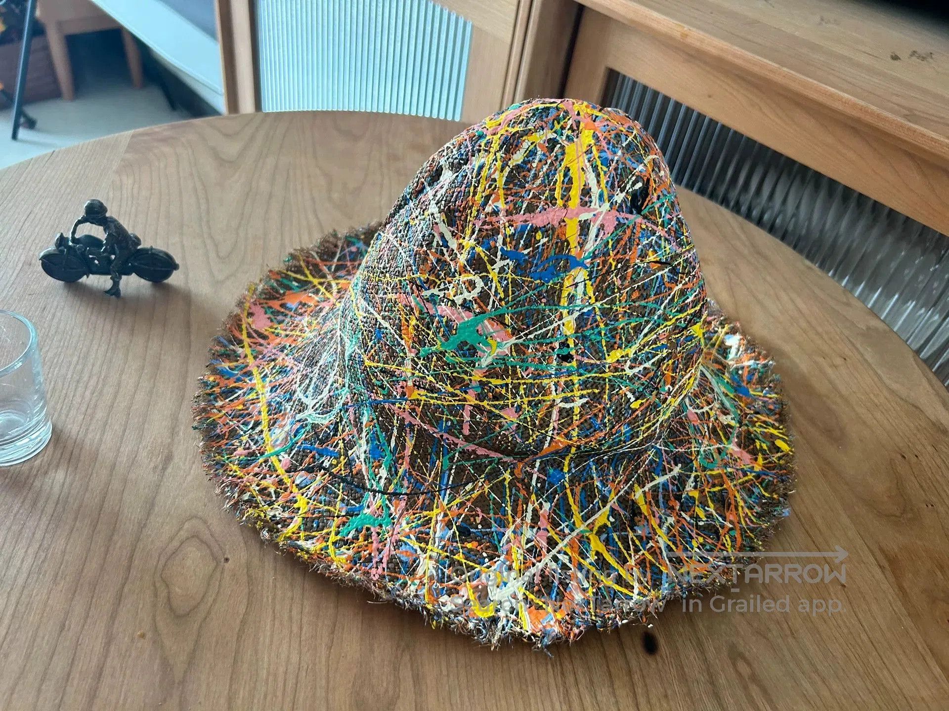 Kapital colorful artistic straw hat for kids. Size ONE SIZE - 8 Thumbnail