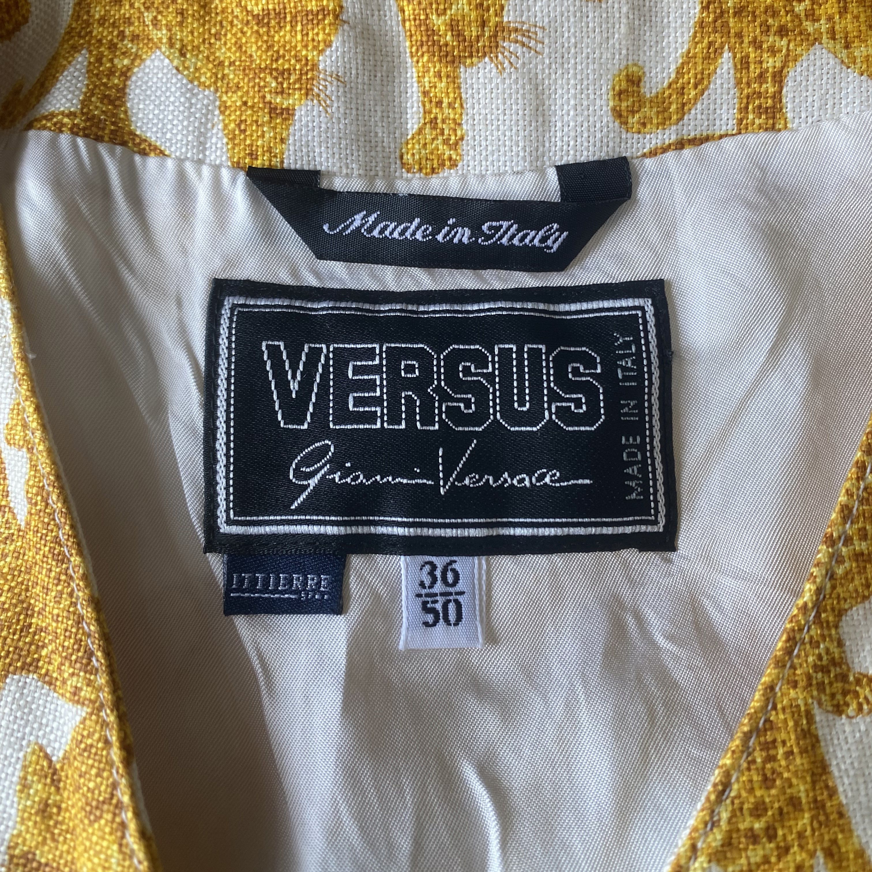 Versus Versace Vintage Yellow Leopard Print Vest Size US S / EU 44-46 / 1 - 8 Thumbnail