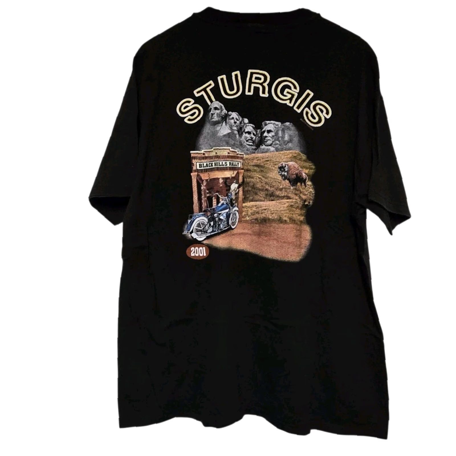 Vintage VINTAGE Sturgis T-Shirt Men's XL Black 2000-2009 Motorcycle Mount Rushmore South Dakota Size US XL / EU 56 / 4 - 4 Thumbnail