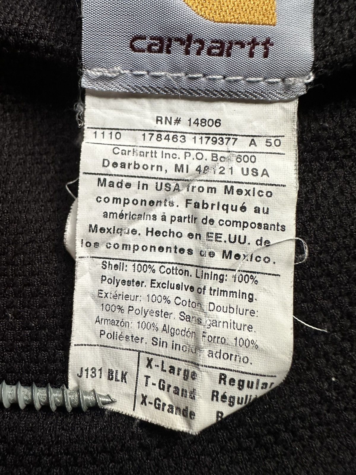 Carhartt 2010 Carhartt J131 Active Zip Hoodie Size US XL / EU 56 / 4 - 6 Thumbnail