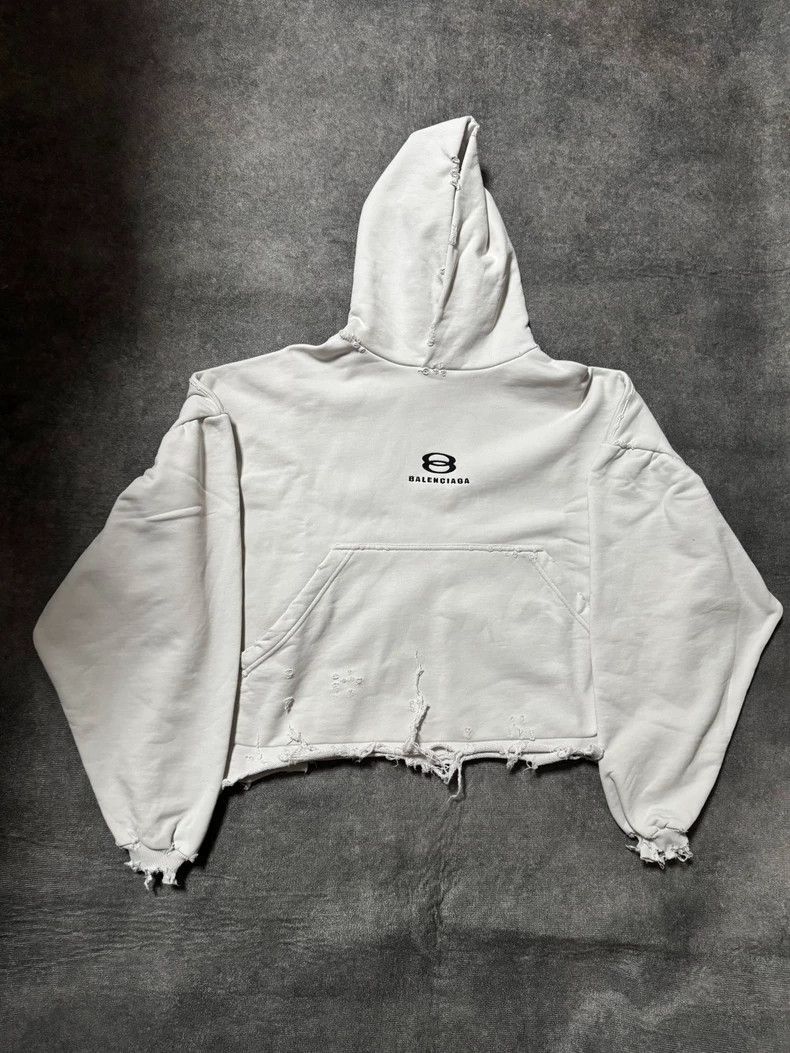 Balenciaga Balenciaga 24SS Frayed Hem Hoodie-2506 Size US M / EU 48-50 / 2 - 1 Thumbnail