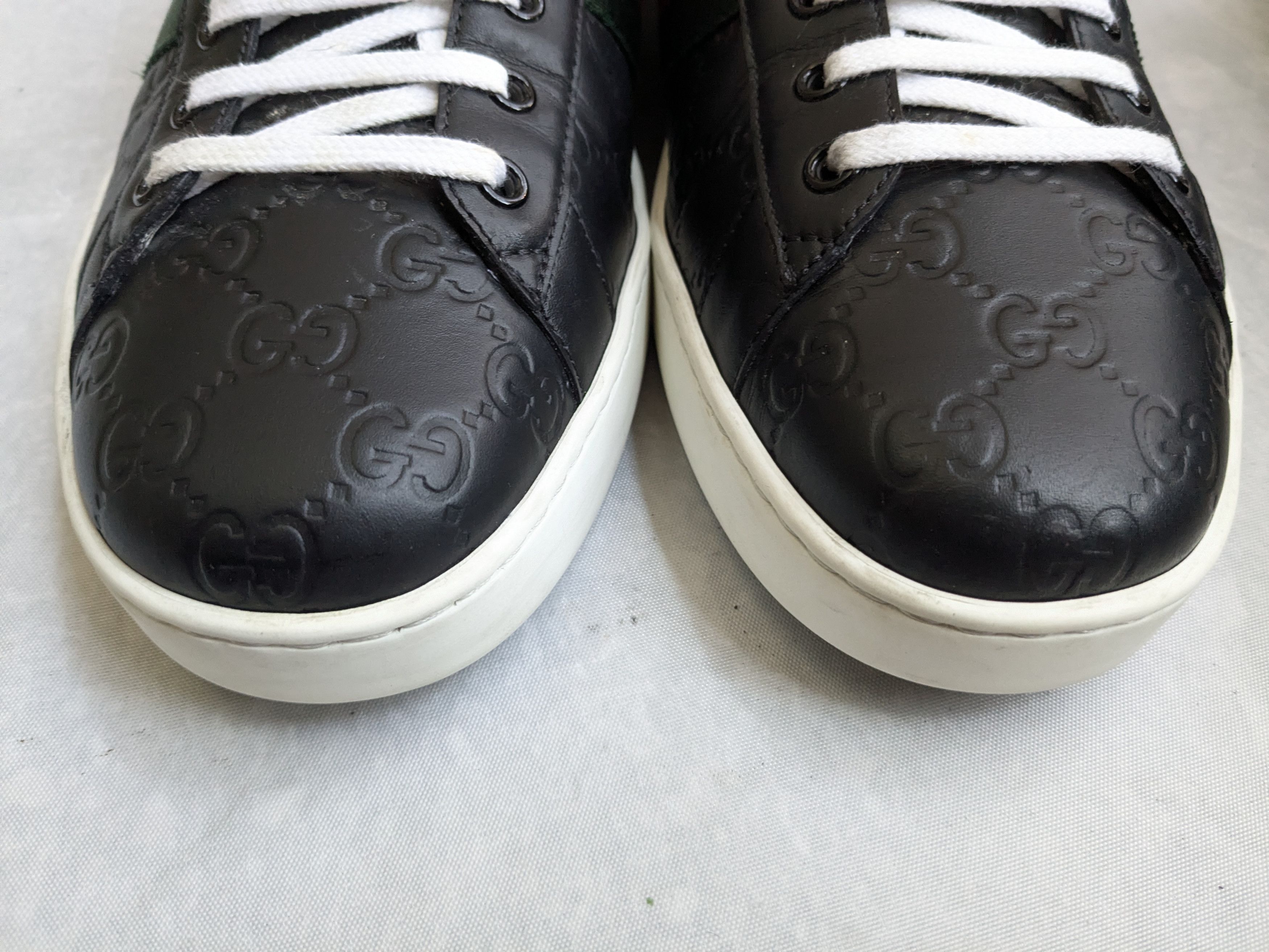 Gucci Gucci Ace Sneakers Monogram GG Logo 12.5 Black Size US 12.5 / EU 45-46 - 3 Thumbnail