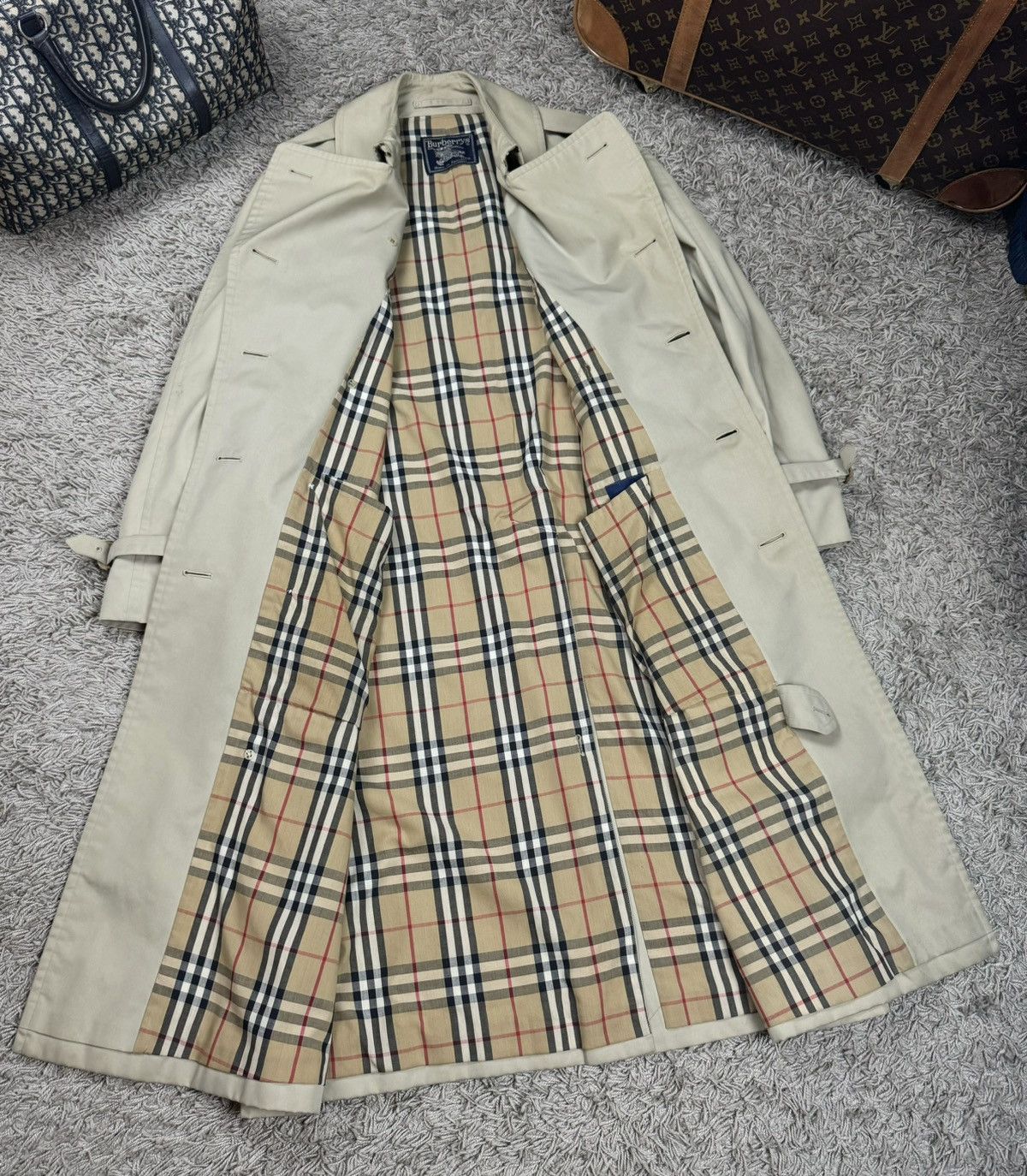 Burberry Vintage trench coat Burberry original luxury streetwear item Size L / US 10 / IT 46 - 3 Thumbnail