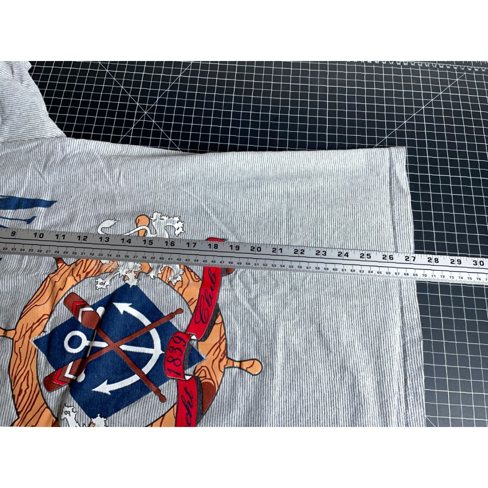 Vintage VINTAGE Marathon Yacht Club T-Shirt Adult Large Gray Striped 90s Logo NMVL Size US L / EU 52-54 / 3 - 6 Thumbnail