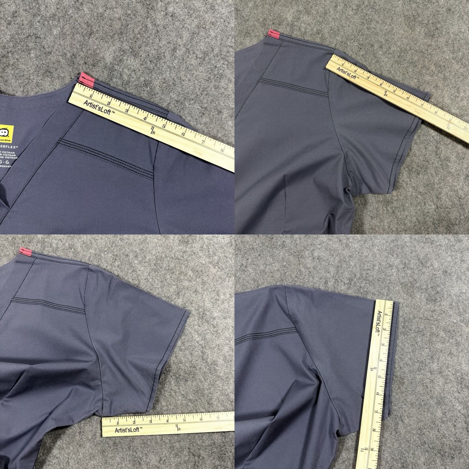 Vintage WonderFlex Scrubs Top V-Neck Short Sleeve Women’s Size L Purple Size L / US 10 / IT 46 - 9 Thumbnail