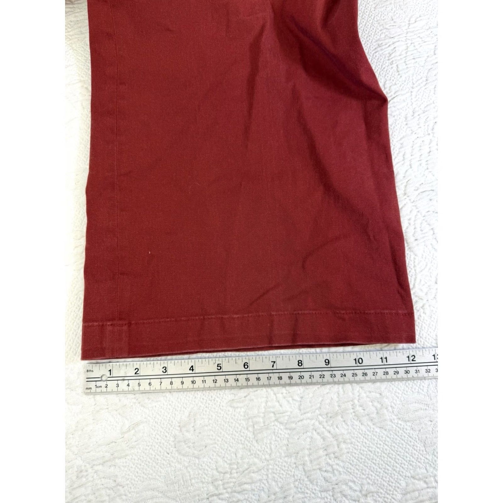 Vintage J. Peterman Women’s Wide-Leg Ankle Pants Brick Red 27” Inseam Cotton Blend Plus Size 18 Office Career Size 40" / US 18 - 5 Thumbnail