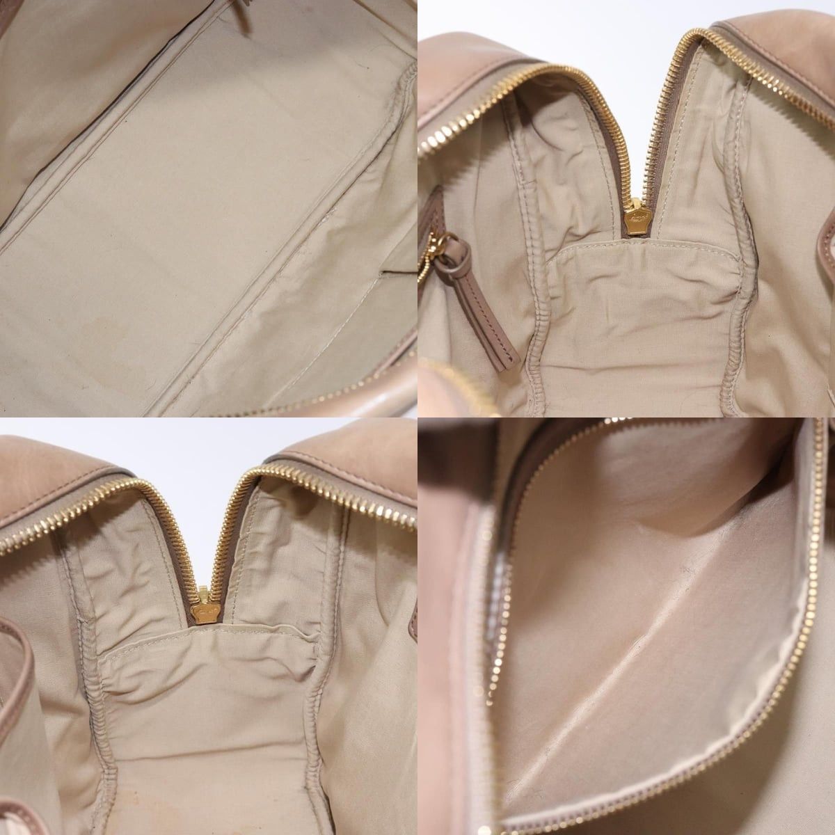 Celine CELINE Hand Bag Leather Beige Gold Size ONE SIZE - 12 Thumbnail