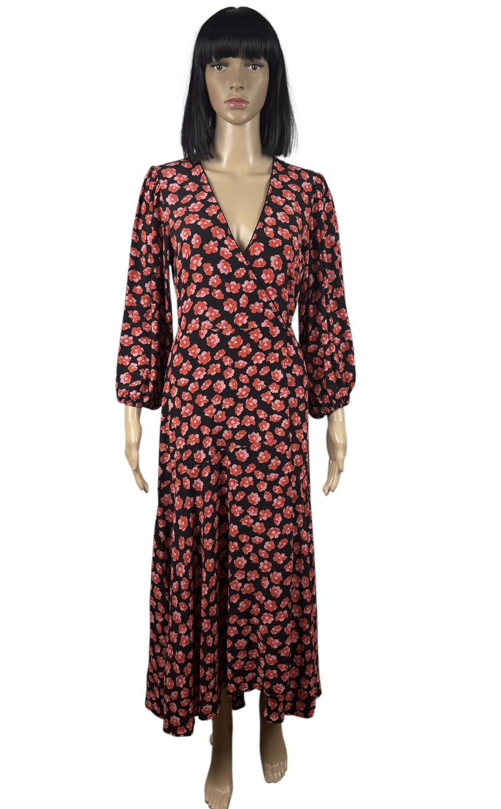 Ganni Ganni Maxi Long Wrap Dress Printed Flowers Viscose size 36 Size XS / US 0-2 / IT 36-38 - 1 Thumbnail