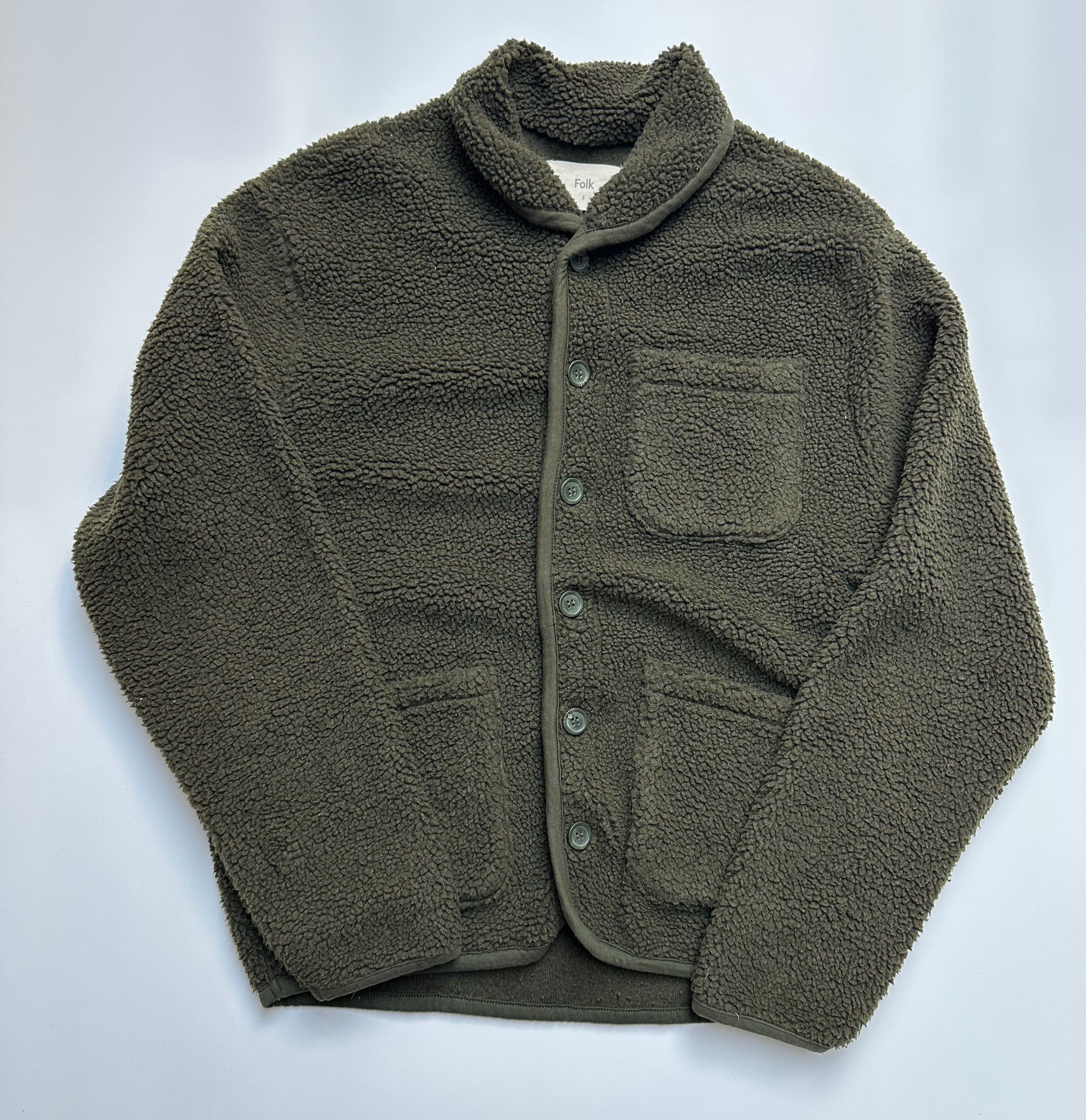 Folk Folk Design Teddy Fleece Sherpa Overshirt Pocket Jacket Size US M / EU 48-50 / 2 - 1 Thumbnail