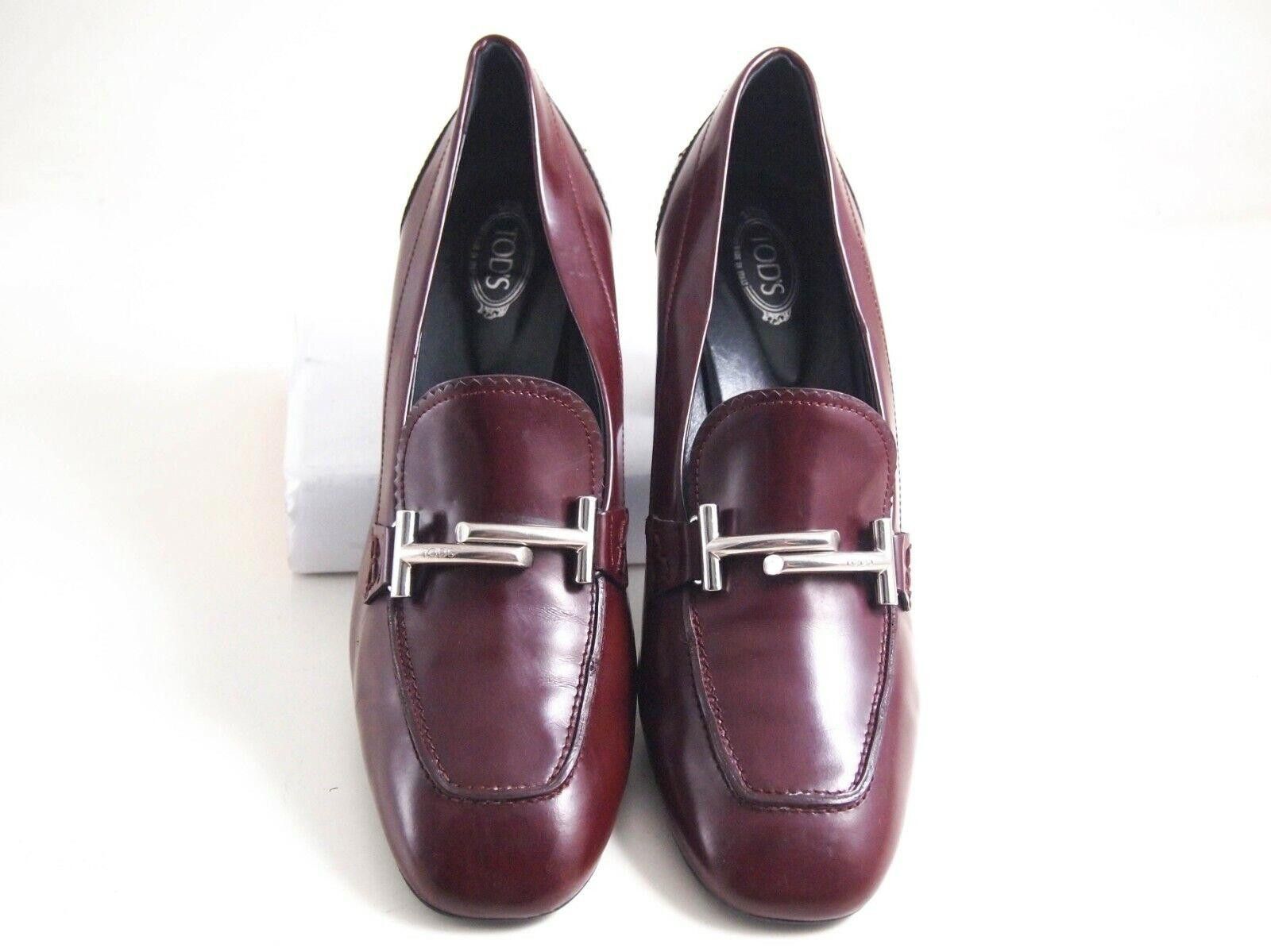 Tod's Tod's TT Heels Burgundy Leather Womens US 12 EU 42 $680 Size US 11.5 / IT 41.5 - 3 Thumbnail