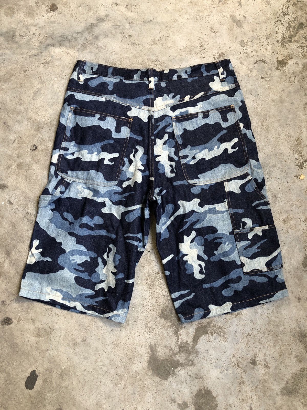 Vintage 2000s NO BOUNDARIES JORT CAMO CARPENTER DENIM BAGGY WIDE Size US 40 / EU 56 - 5 Thumbnail