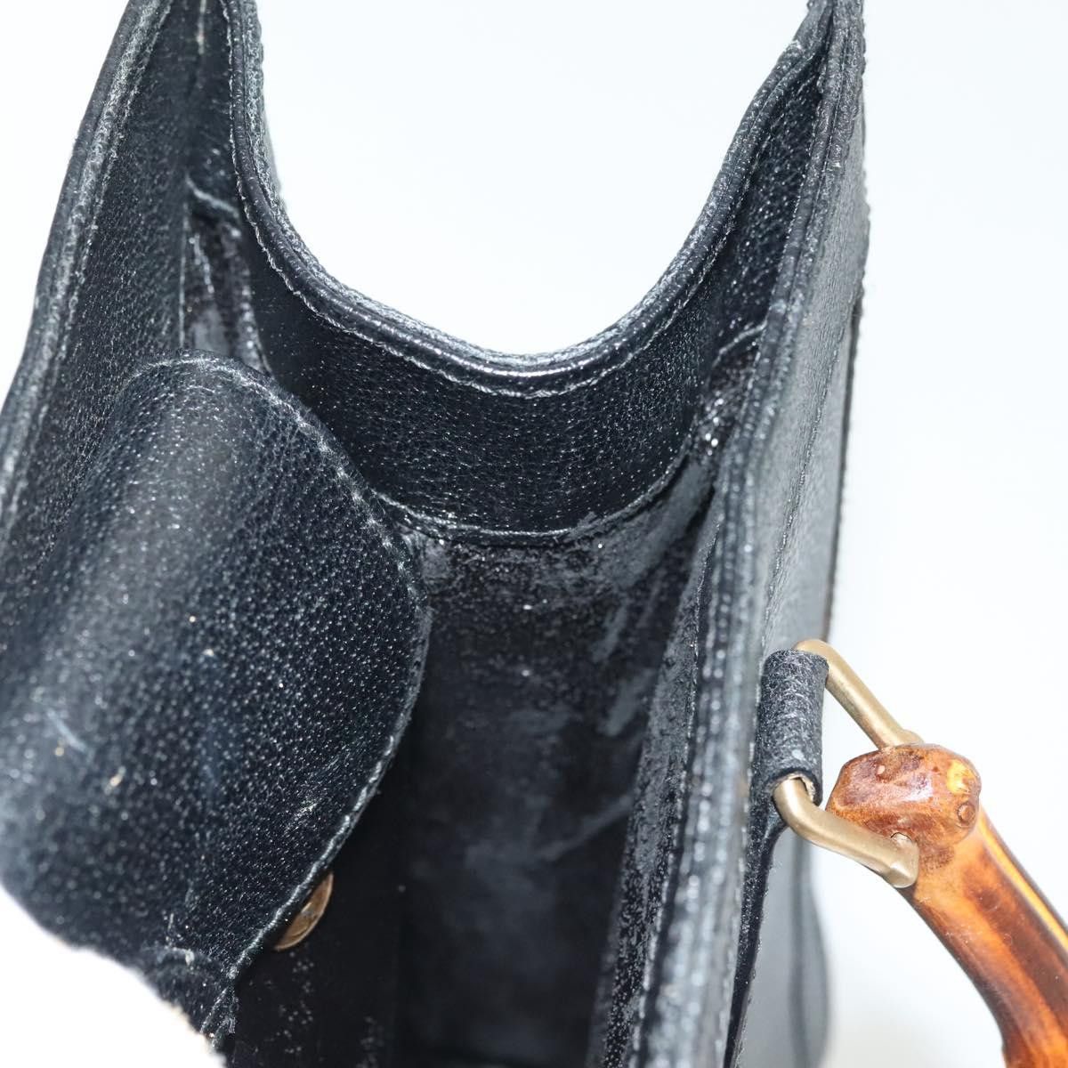 Gucci GUCCI Bamboo Hand Bag Leather Black Gold 002 2122 002 2122 Size ONE SIZE - 21 Thumbnail