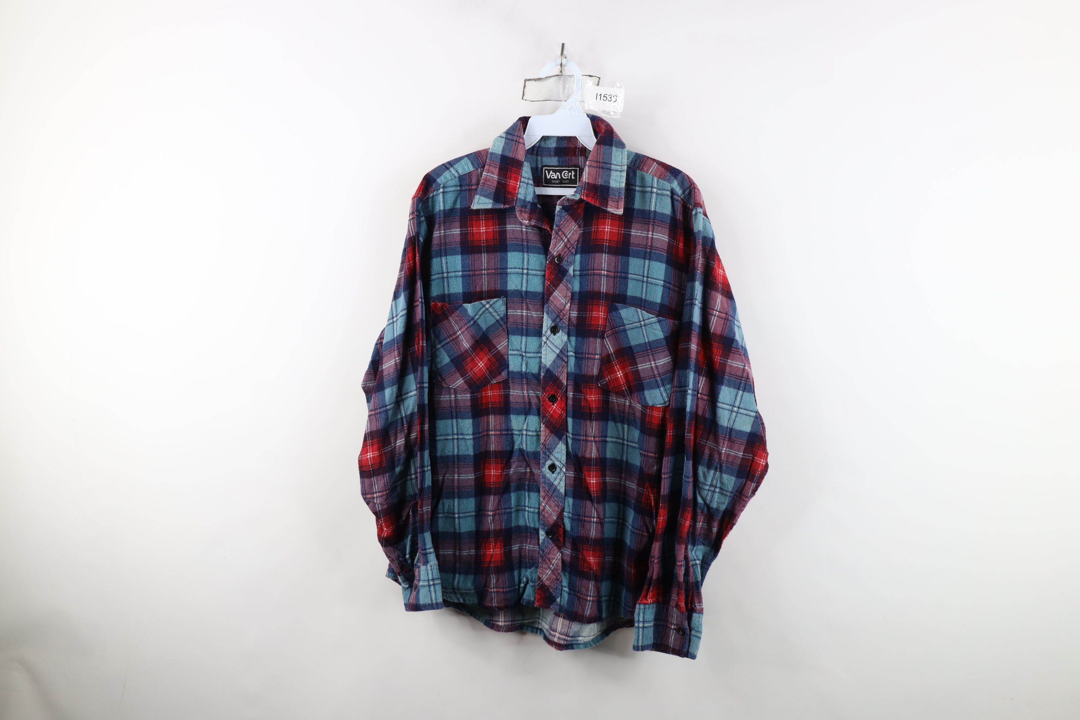 Vintage Vintage 70s Streetwear Flannel Collared Button Shirt Plaid Size US L / EU 52-54 / 3 - 1 Thumbnail