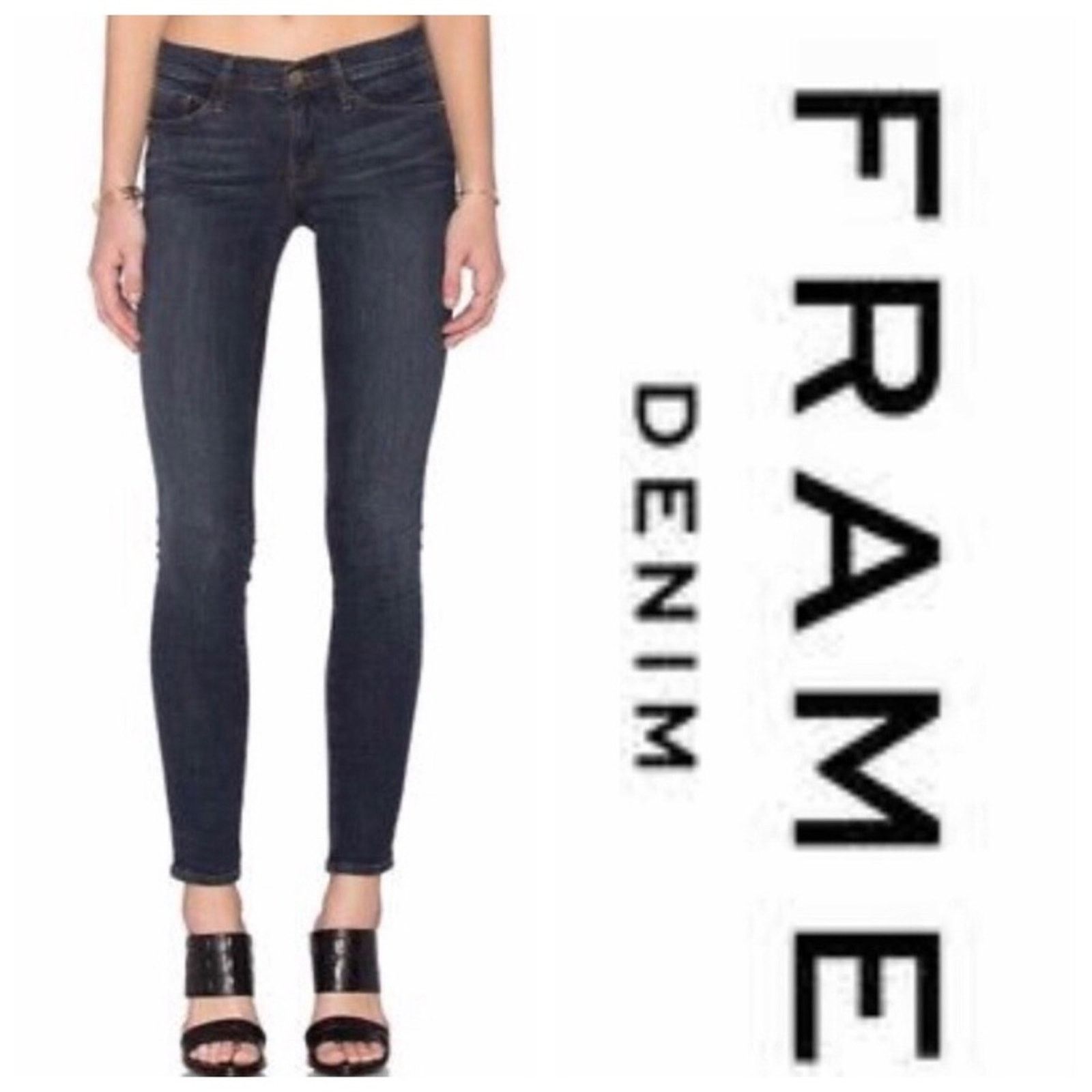 Frame Frame Denim Le Skinny de Jeanne Dark Wash Jeans Size 27" / US 4 / IT 40 - 2 Thumbnail