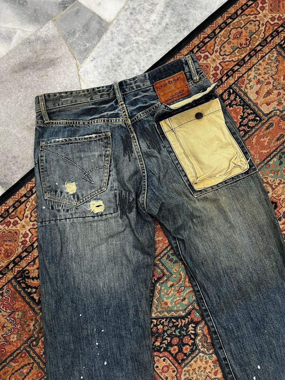 Japanese Brand Japanese Brand Flash Report Sashiko Jeans Size US 31 - 7 Thumbnail