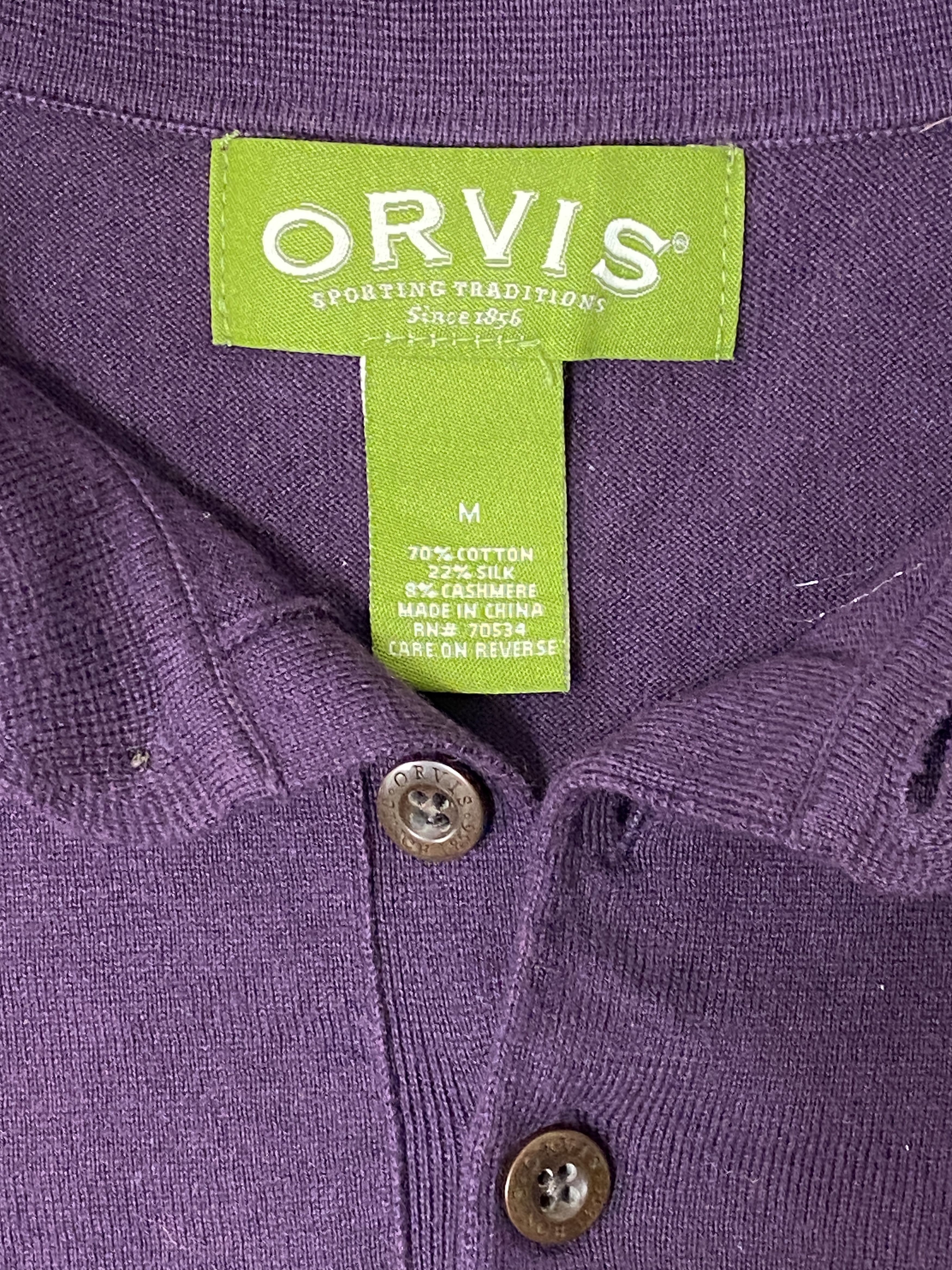 Orvis SILK/CASHMERE Blend Sweater Medium Collared Soft Long Sleeve Size US M / EU 48-50 / 2 - 3 Thumbnail
