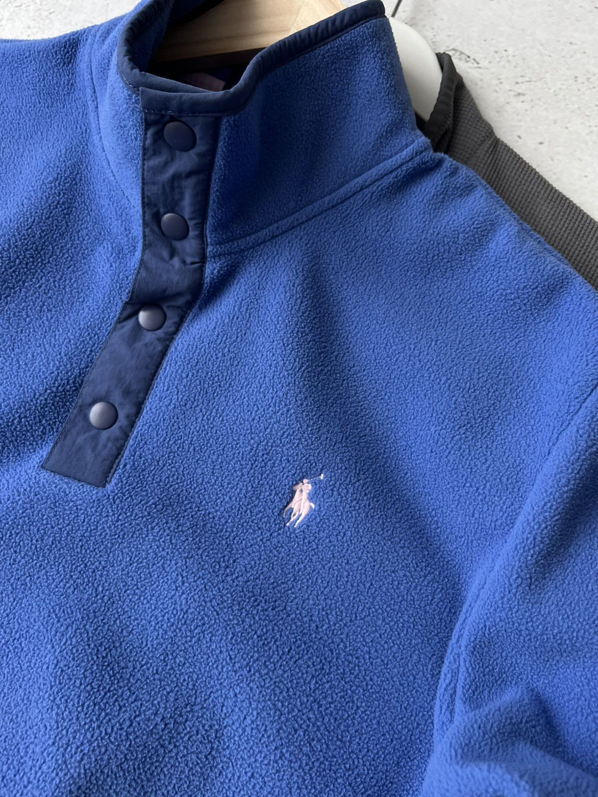 Polo Ralph Lauren 💙 Ralph Lauren Blue Fleece Pullover Pockets M Rare Size US M / EU 48-50 / 2 - 6 Thumbnail