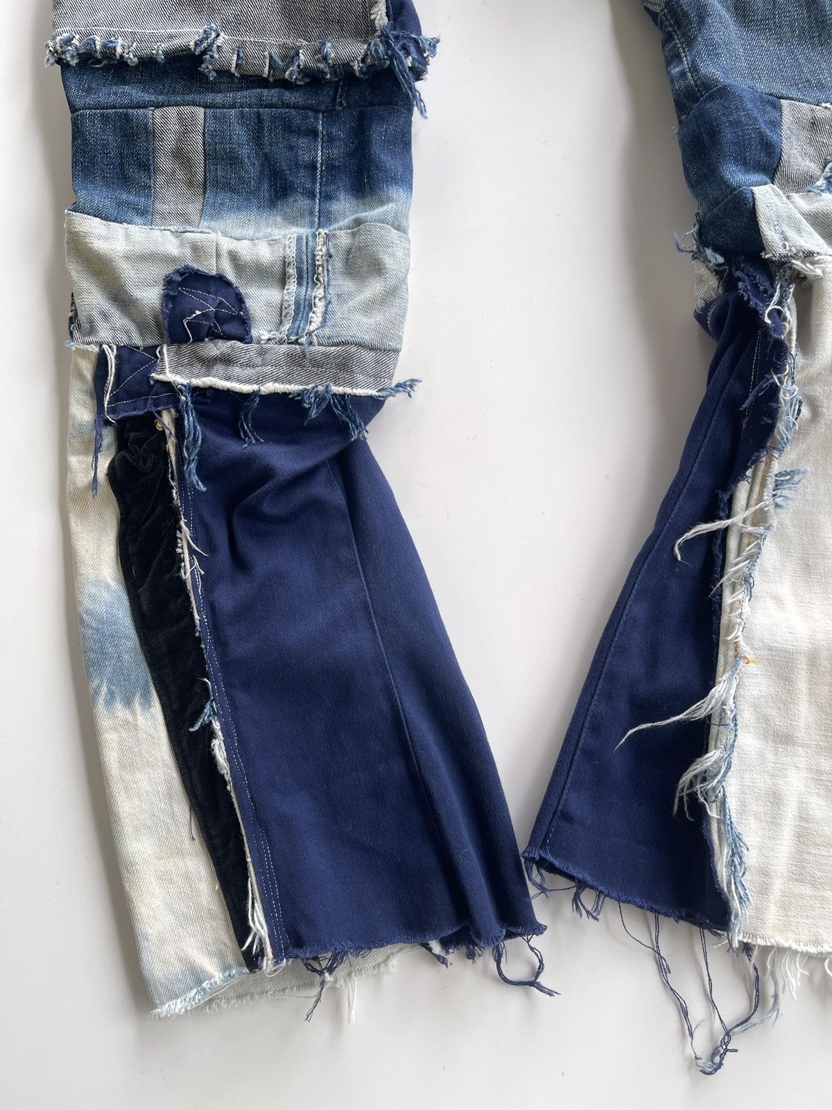 Vintage Vintage WestRider Remake Patchwork Distressed Flare Size 29" - 13 Thumbnail