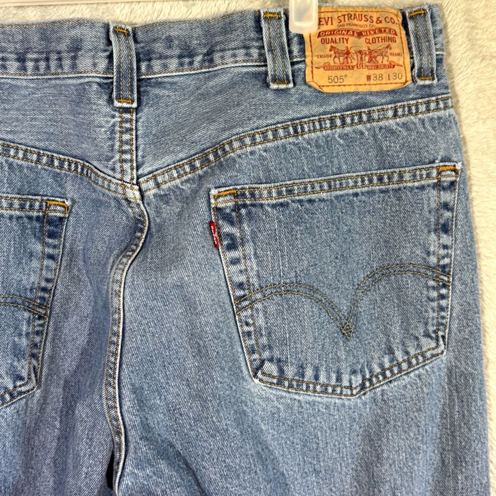 Levi's Levi’s 505 Jeans Men 38x30 Regular Fit Mid Rise Straight Blue Denim Classic Size US 38 / EU 54 - 7 Thumbnail
