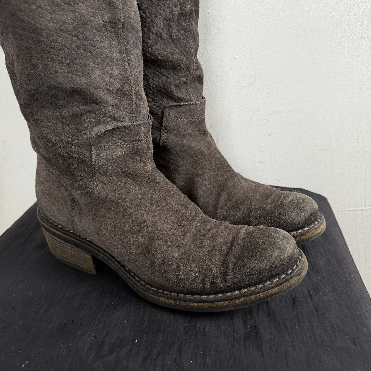 Seditionaries Vic Matie Italy Suede Leather Knee High Boots Size US 7.5 / IT 37.5 - 5 Thumbnail
