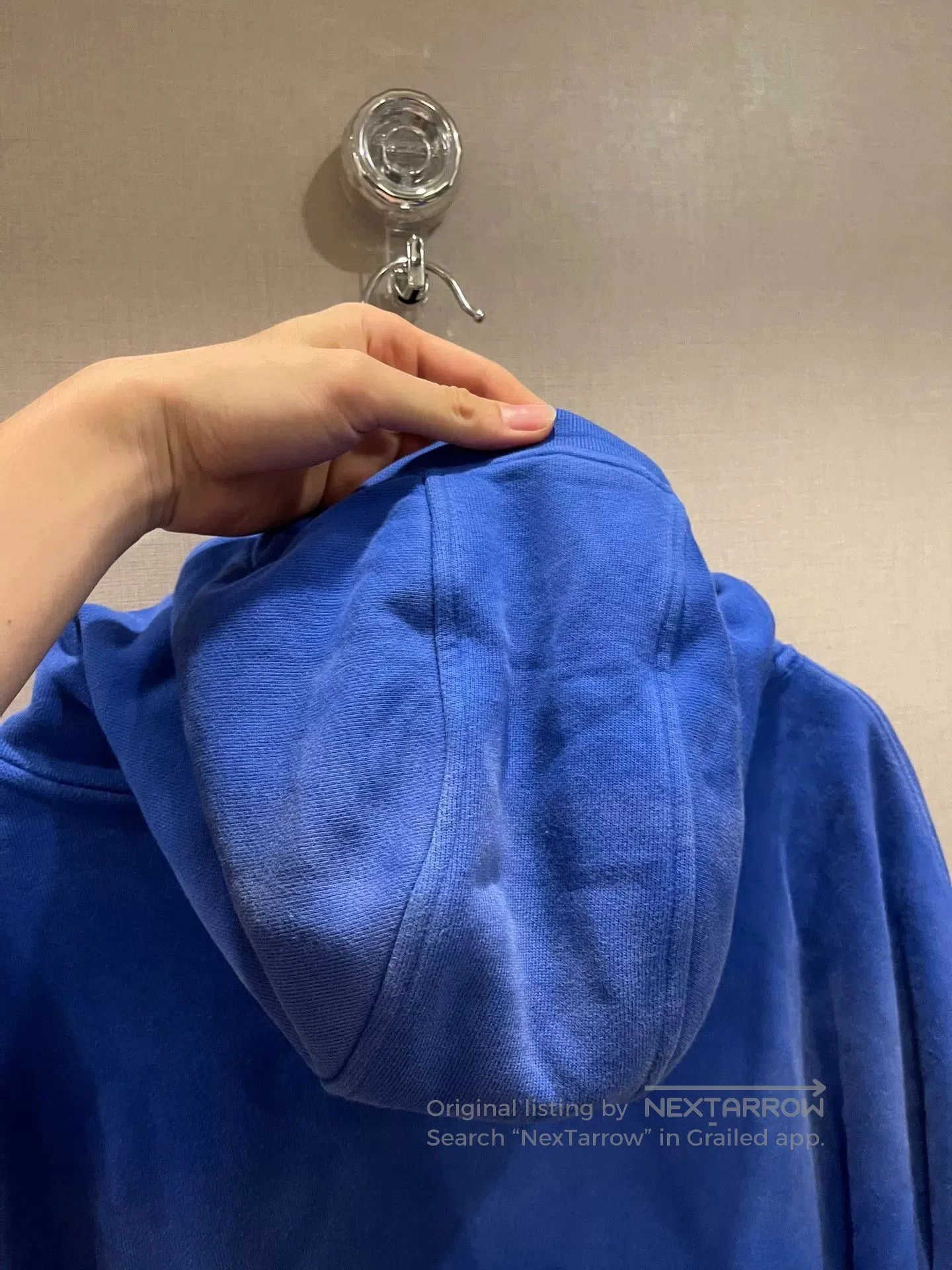 oversized blue zip.
