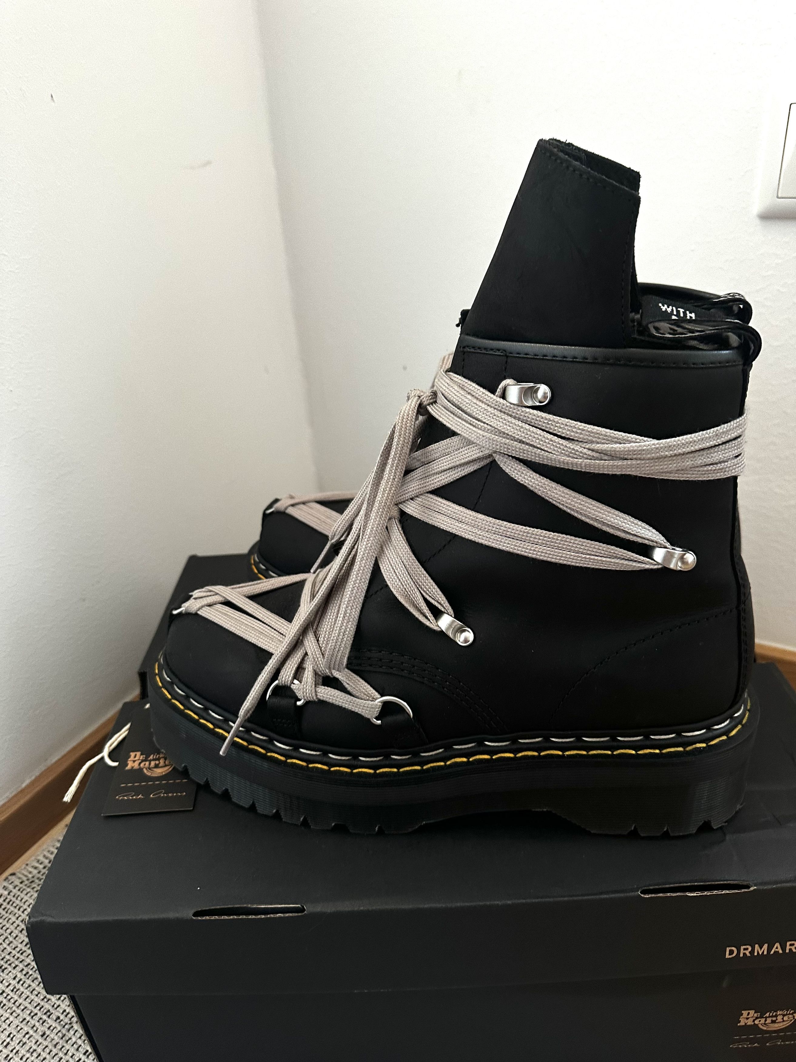 Dr. Martens × Rick Owens Rick Owens x Dr. Martens Megalace Quad RO Boots EU 44 Size US 11 / EU 44 - 5 Thumbnail