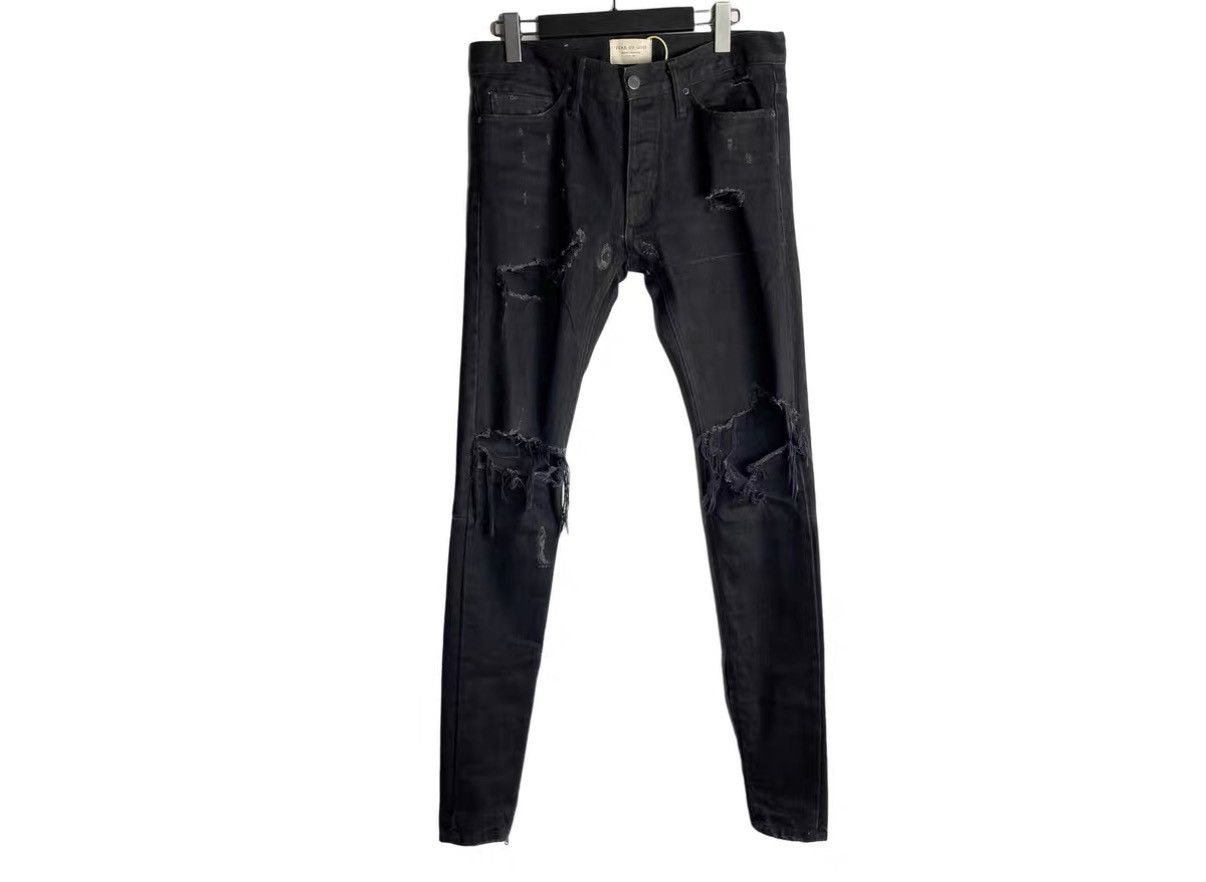 Fear of God Fear Of God 4th SSENSE Exclusive Distressed Denim Jeans J31 Size US 29 - 1 Thumbnail