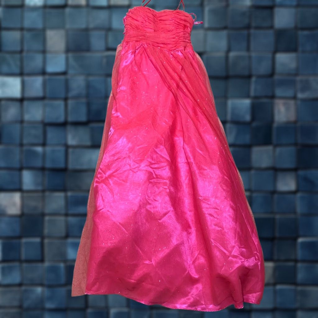 Vintage MXI Dress Ball Gown Vintage Pink 13 Womens Sleeveless Halter A-Line, Sparkly Barbie Maxi Fashion Prom Party/Cocktail Formal Size XL / US 12-14 / IT 48-50 - 1 Thumbnail