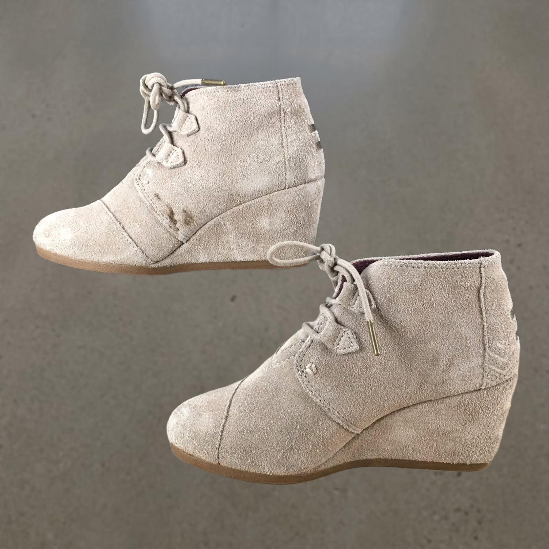 Toms TOMS Boots Womens 6 Kala Desert Brown Lace Up Wedge Heels Ankle Bootie Size M / US 6-8 / IT 42-44 - 1 Thumbnail