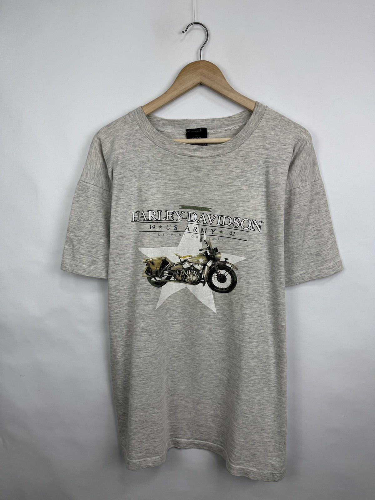 Harley Davidson 🇺🇸Vintage 1998 Harley Davidson WW2 Army Military WAL T-Shirt Size US XL / EU 56 / 4 - 3 Thumbnail